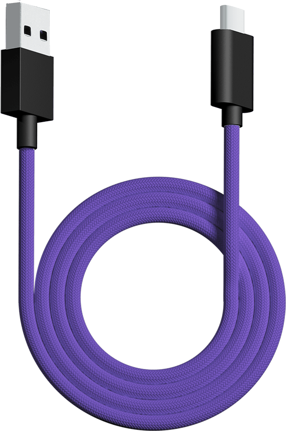 Apos Audio Pwnage Cables USB C Paracord Cable Charging Flexible Wired Cord usb a to c purple