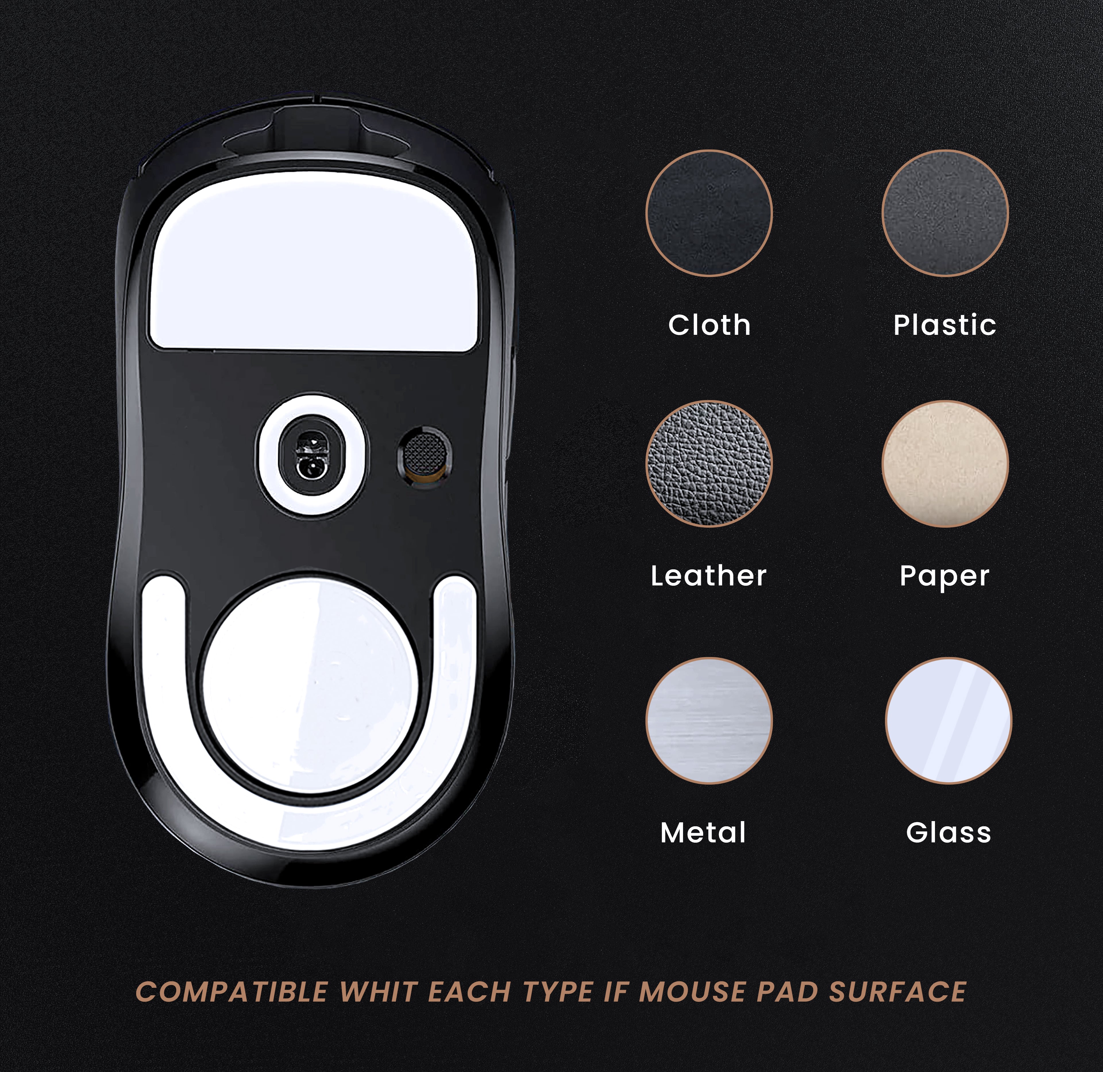 Apos Audio Pwnage Mouse Accessory SmoothGlide PTFE Skates for Logitech G Pro Superlight X 2 GPX2 White PTFE