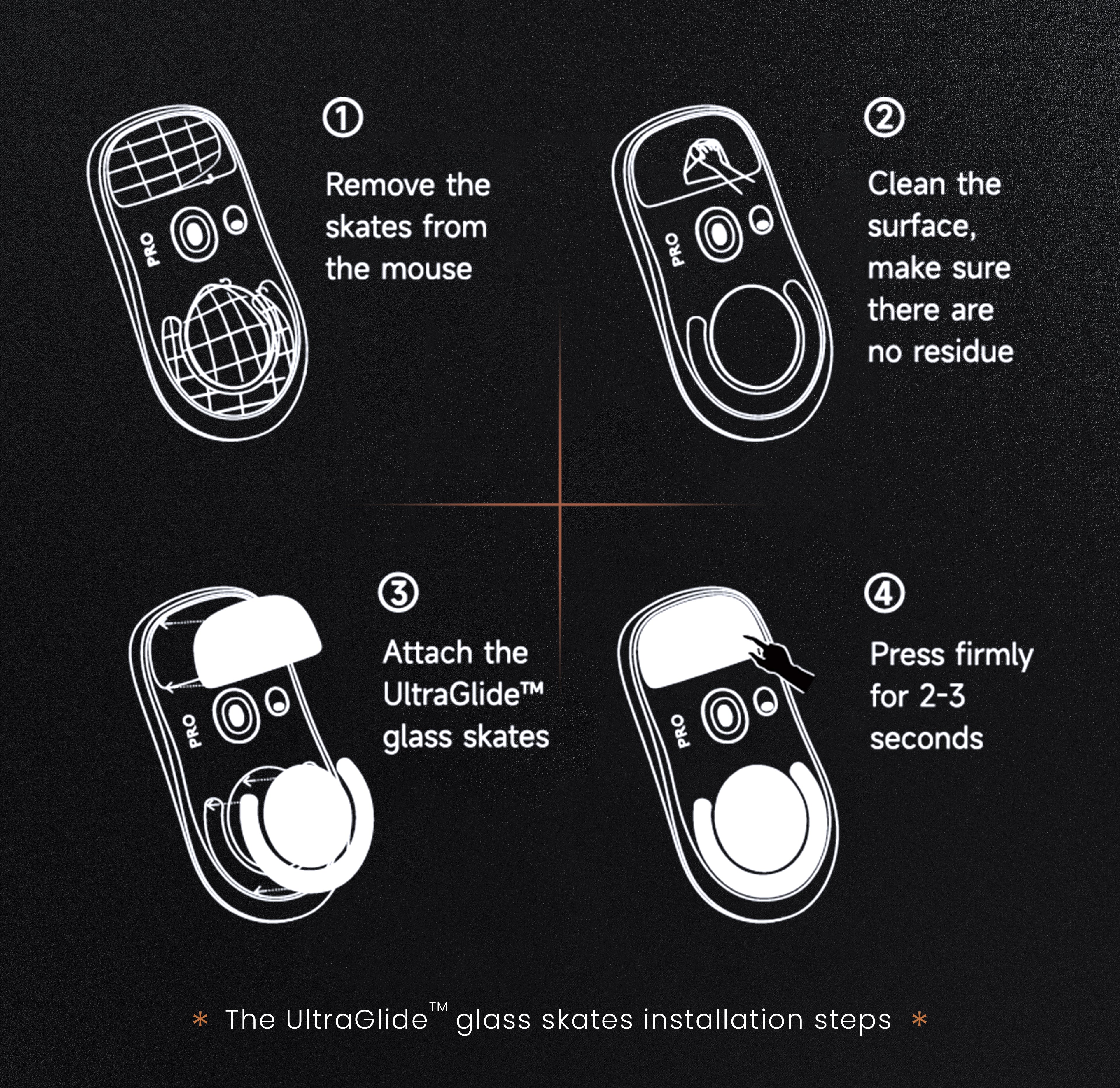 Apos Audio Pwnage Mouse Accessory Ultraglide Glass Skates for Logitech G Pro X Superlight