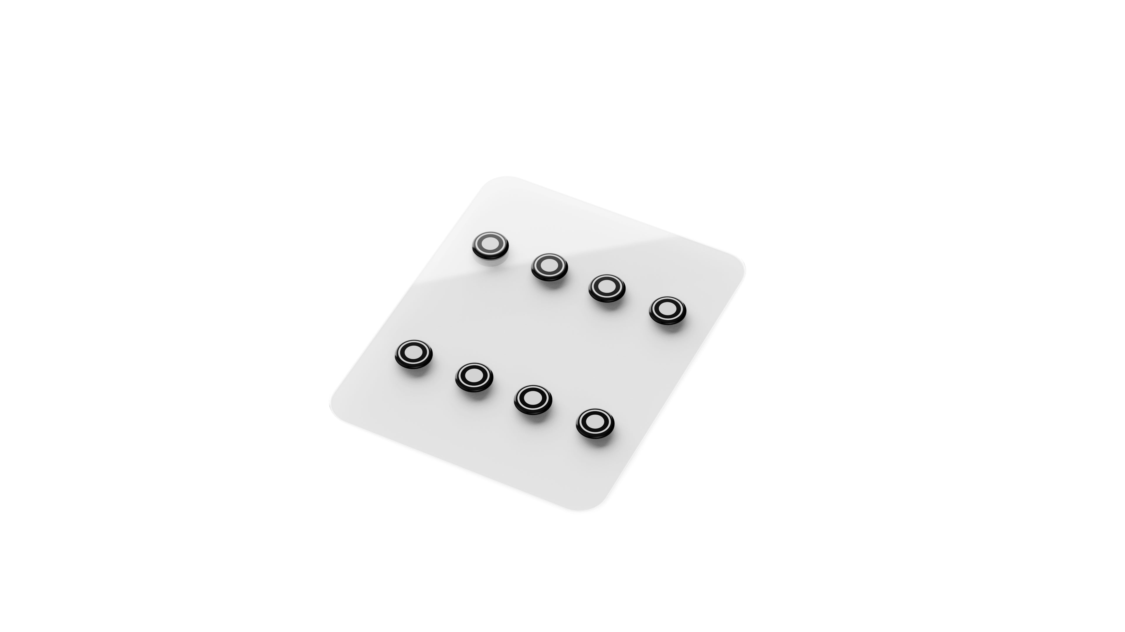 Apos Audio Pwnage Mouse Accessory UltraGlide Universal dot Glasss Skates 8 pieces 0.7mm Thick Rounded DIY Glass Black and White