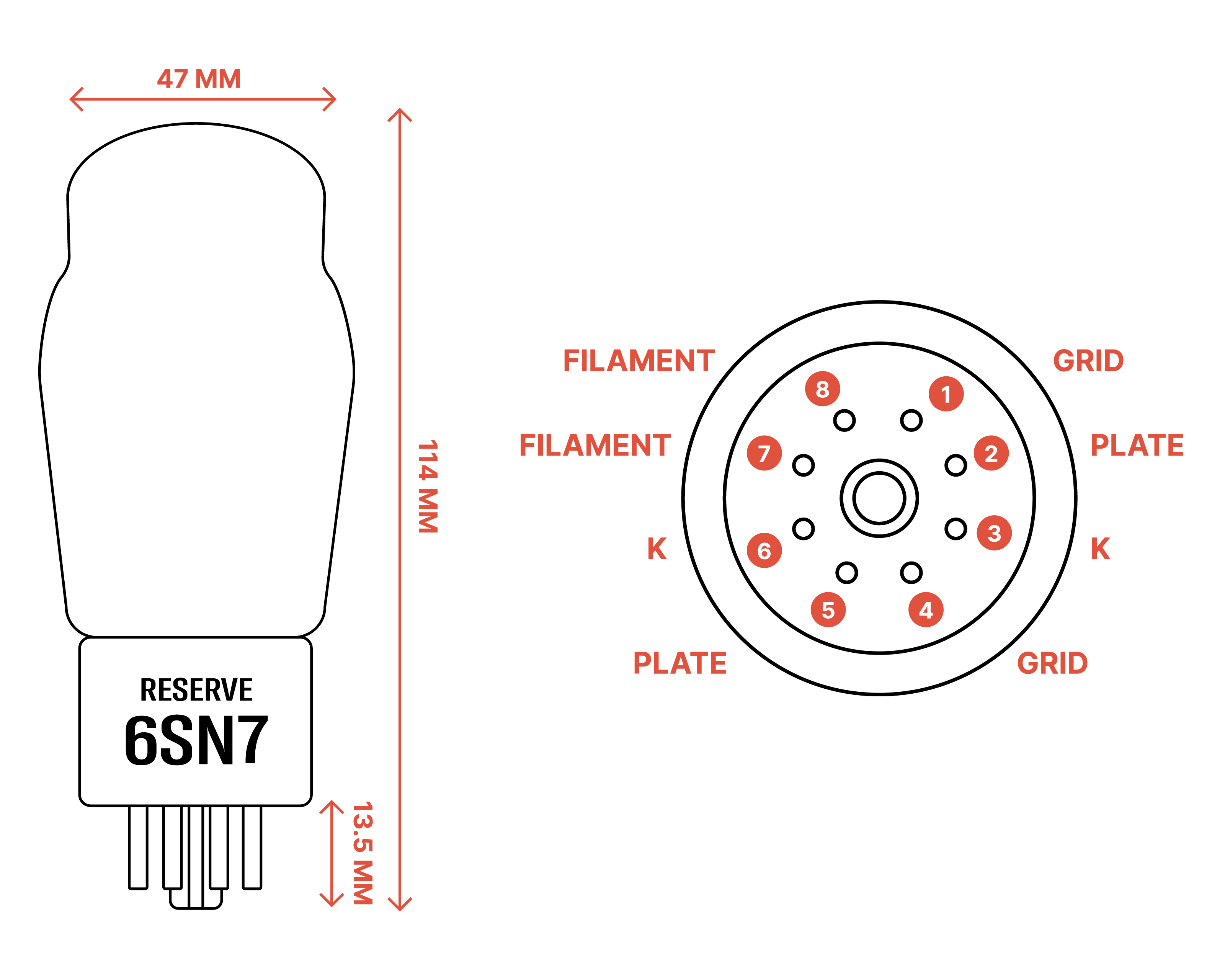 Apos Audio Ray Tubes Vacuum Tube Ray Tubes 6SN7 RESERVE Vacuum Tube