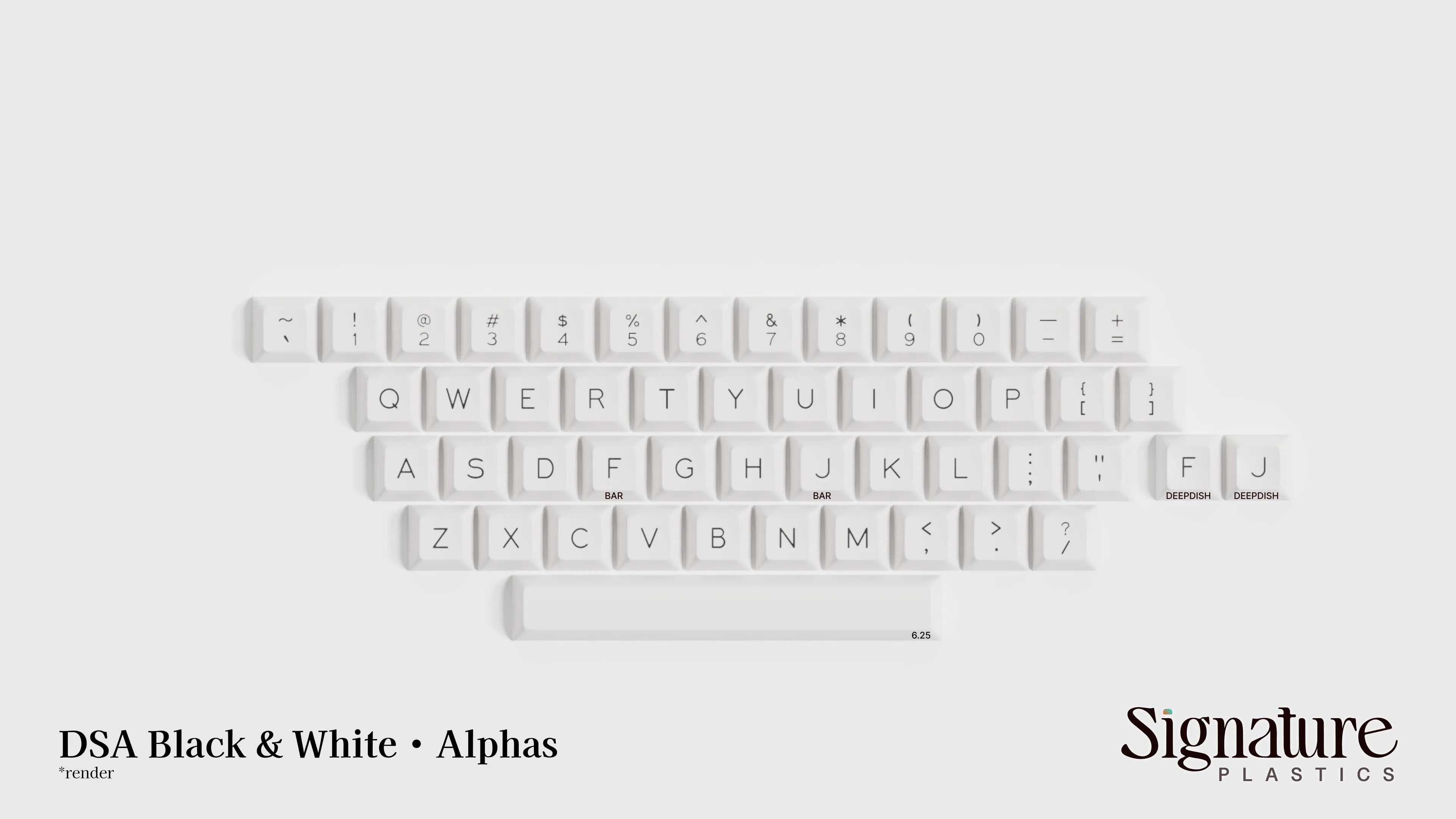 Apos Audio Signature Plastics Keycaps DSA Black & White Keycap Set Alphas / White