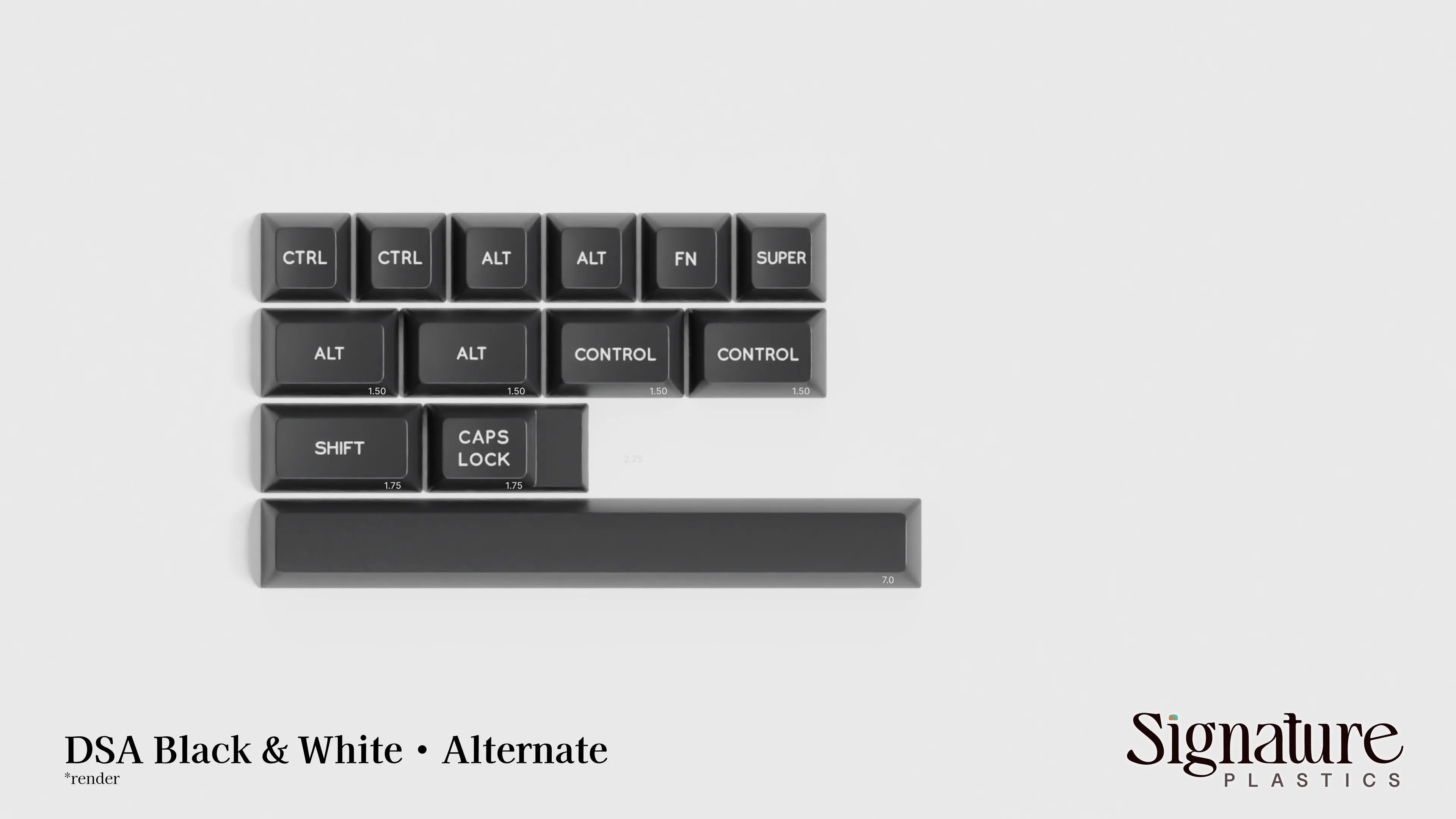 Apos Audio Signature Plastics Keycaps DSA Black & White Keycap Set Alternate / Black
