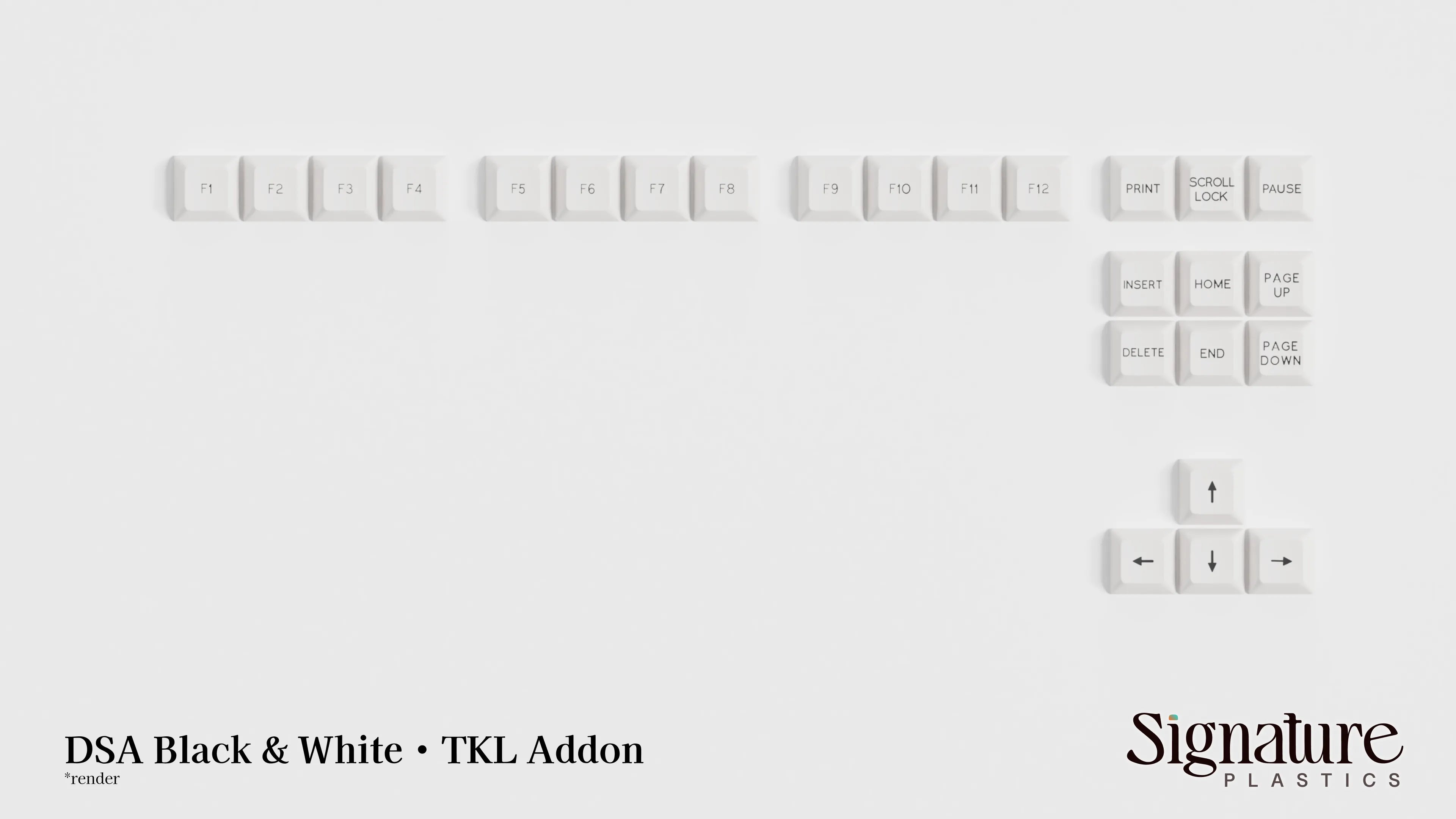 Apos Audio Signature Plastics Keycaps DSA Black & White Keycap Set TKL Addon / White