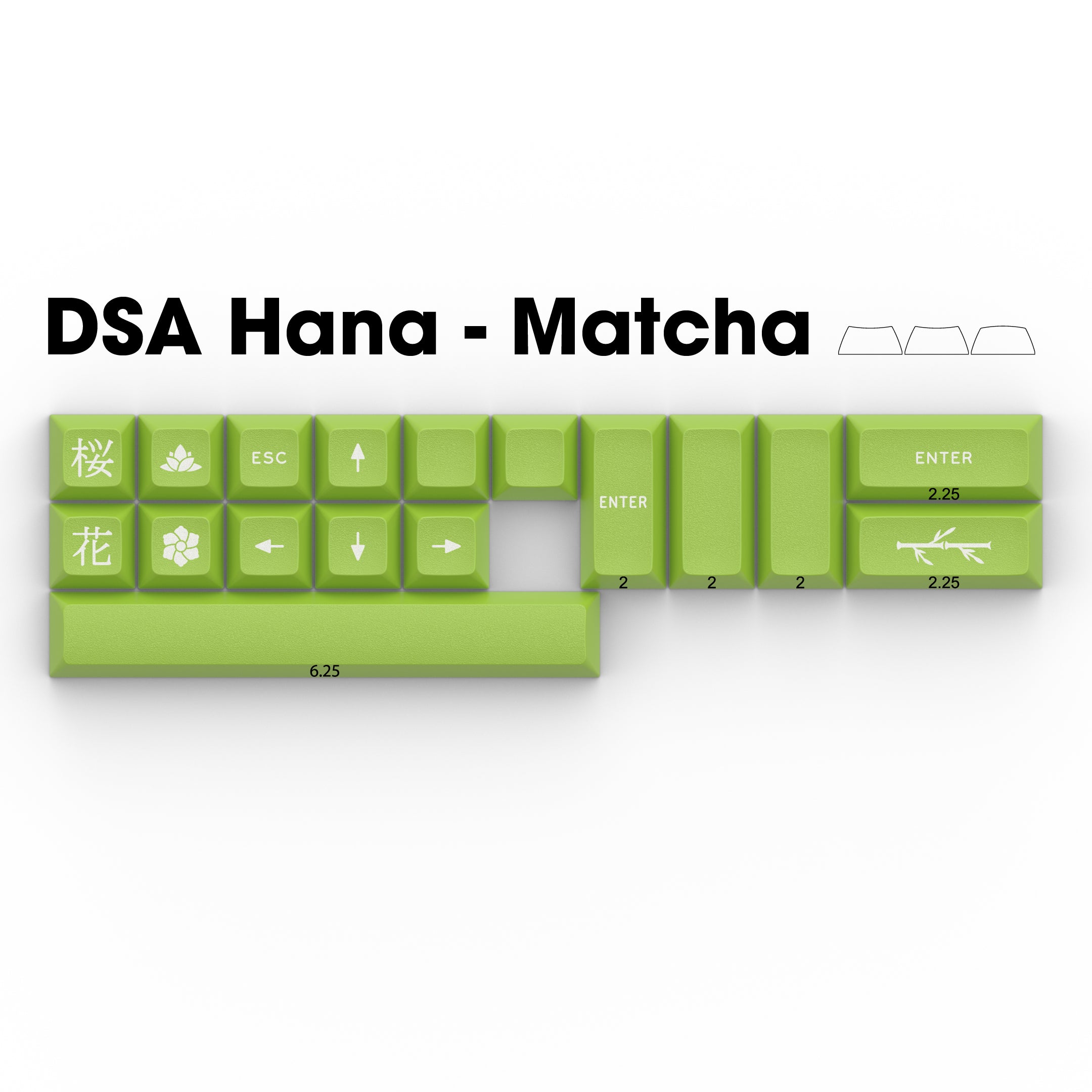 Apos Audio Signature Plastics Keycaps DSA Hana Keycap Set Matcha