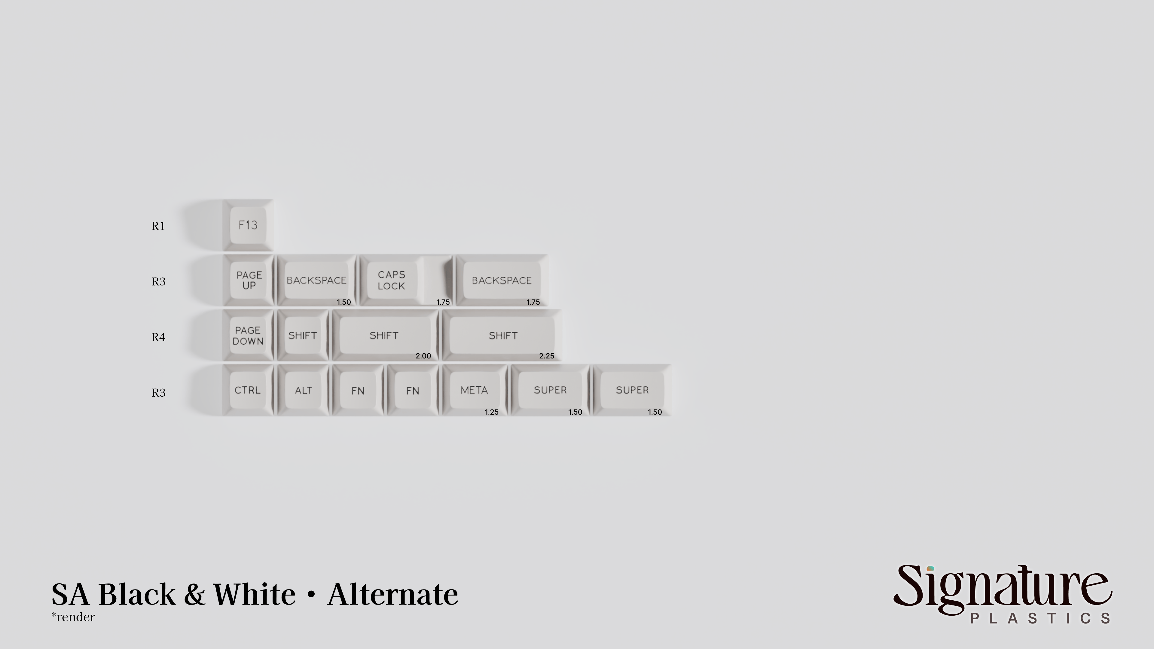 Apos Audio Signature Plastics Keycaps SA Black & White Keycap Set Alternate / White