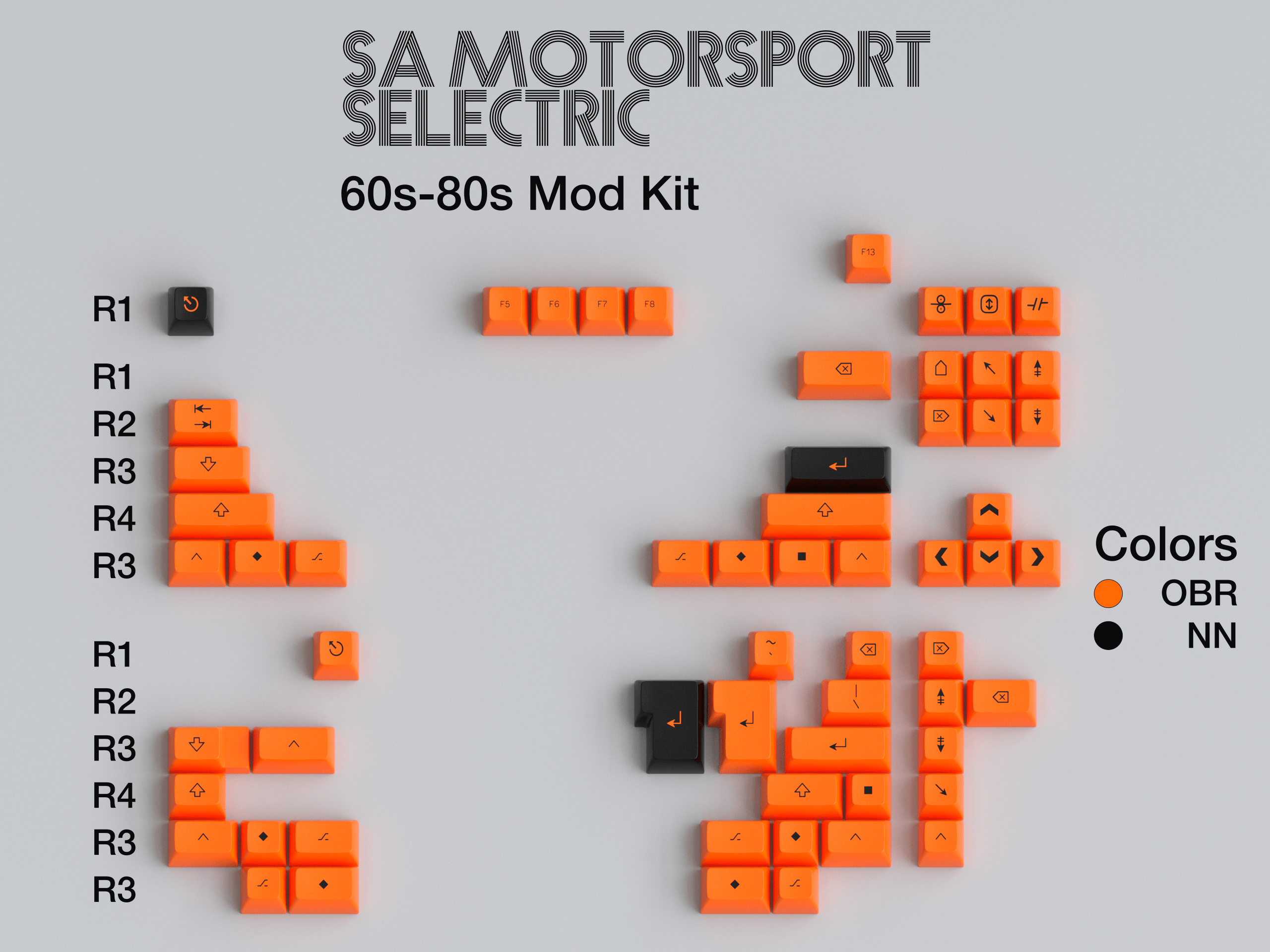 Apos Audio Signature Plastics Keycaps SA Motorsport Selectric Keycap Set 60-80's Modifier