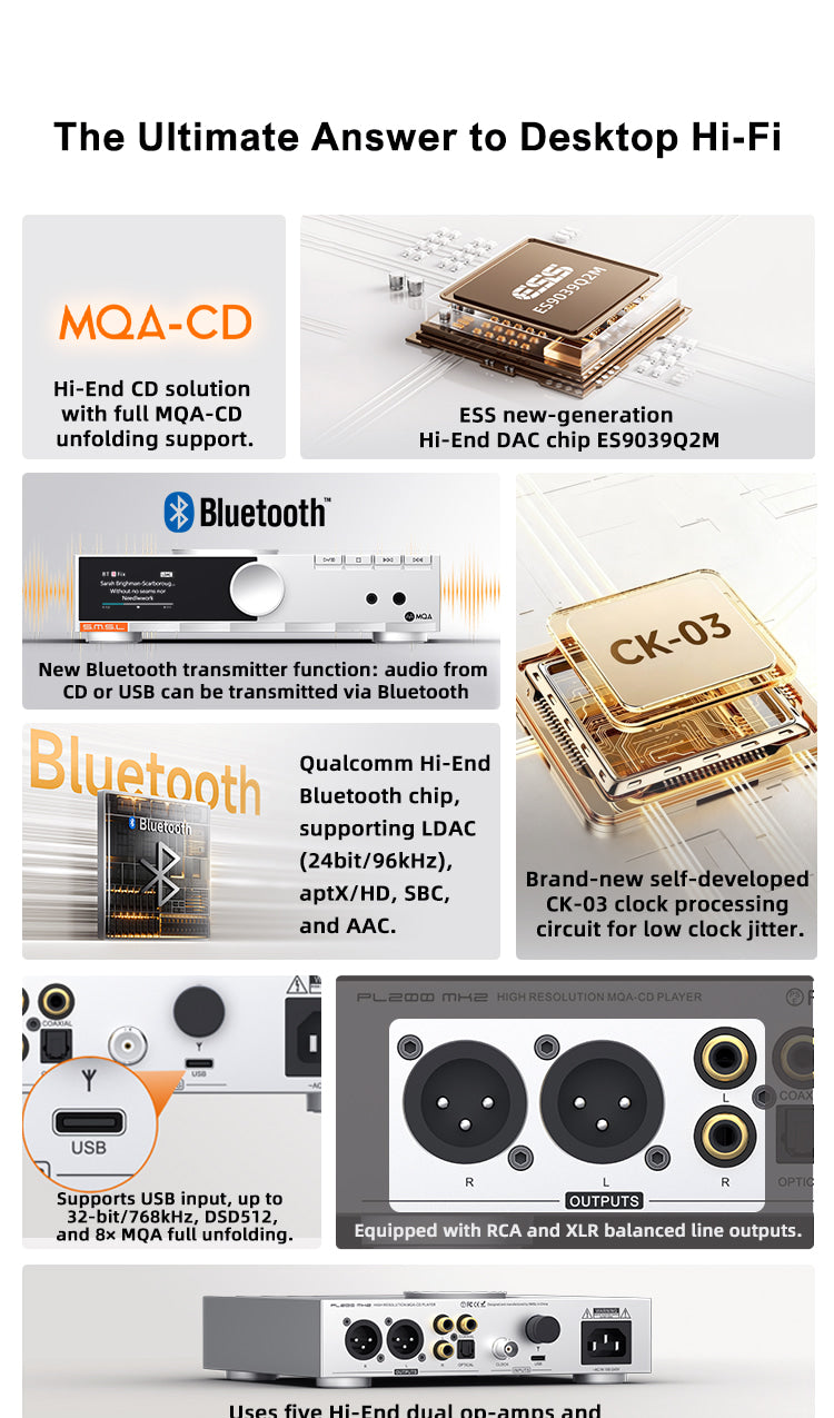 Apos Audio SMSL CD Players & Recorders SMSL PL200 MkII All-in-One CD Player/ DAC/ Amp