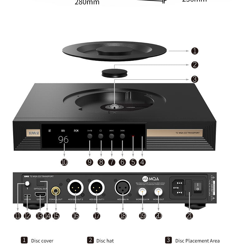 Apos Audio SMSL CD Players & Recorders SMSL T2 VMV MQA CD Player Digital Media Center