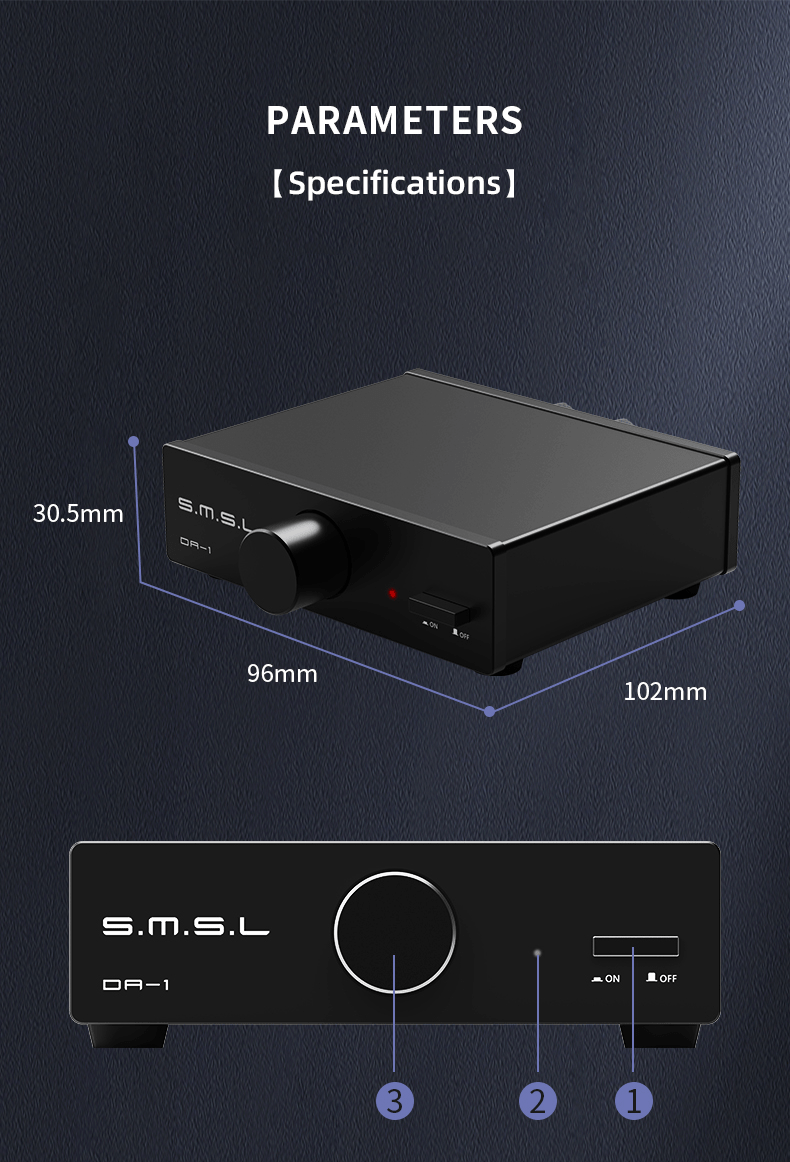 Apos Audio SMSL Headphone Amp SMSL DA-1 High Resolution Power Amplifier