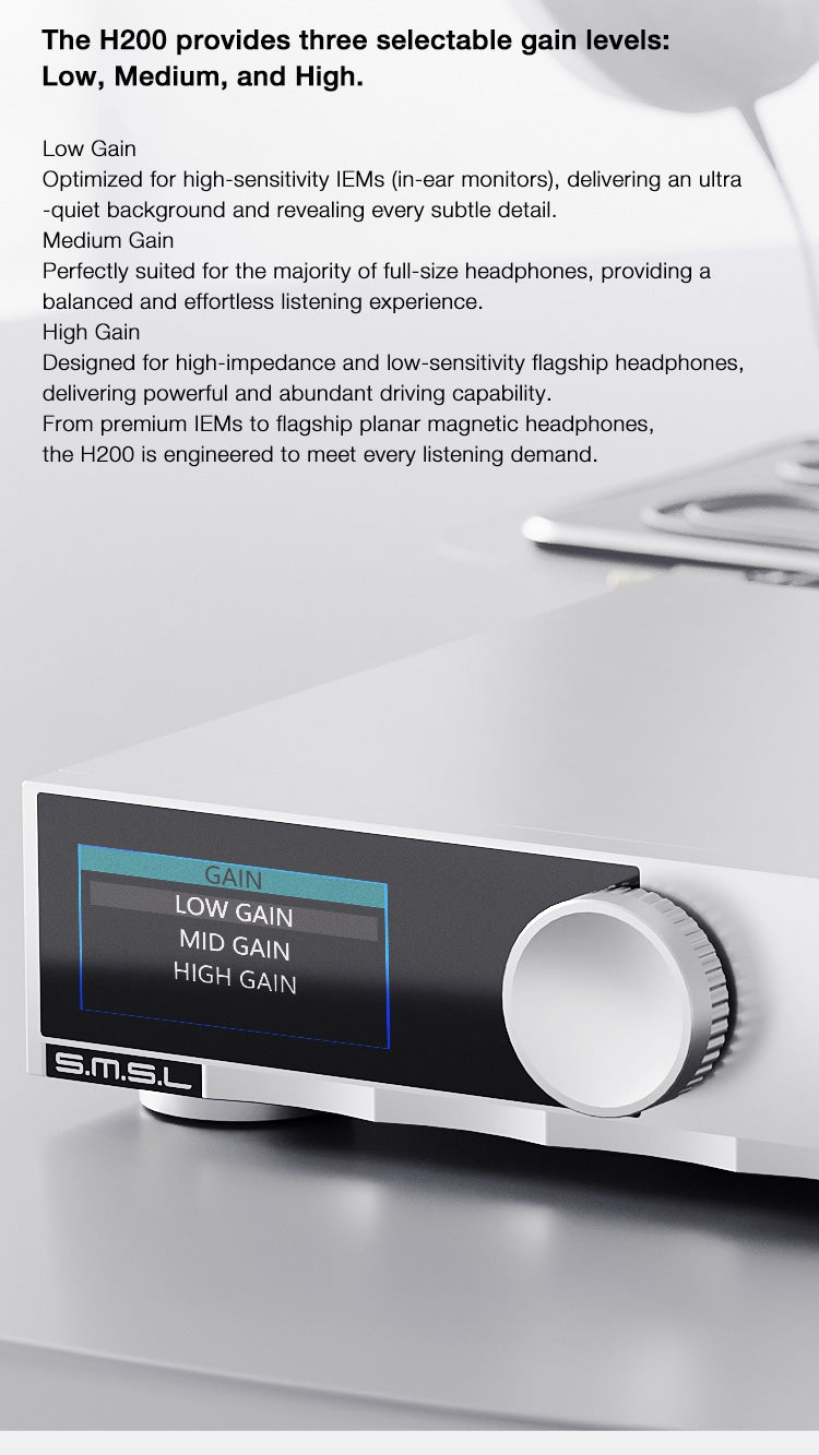 Apos Audio SMSL Headphone Amp SMSL H200 Fully-Balanced Headphone Amplifier and Preamplifier