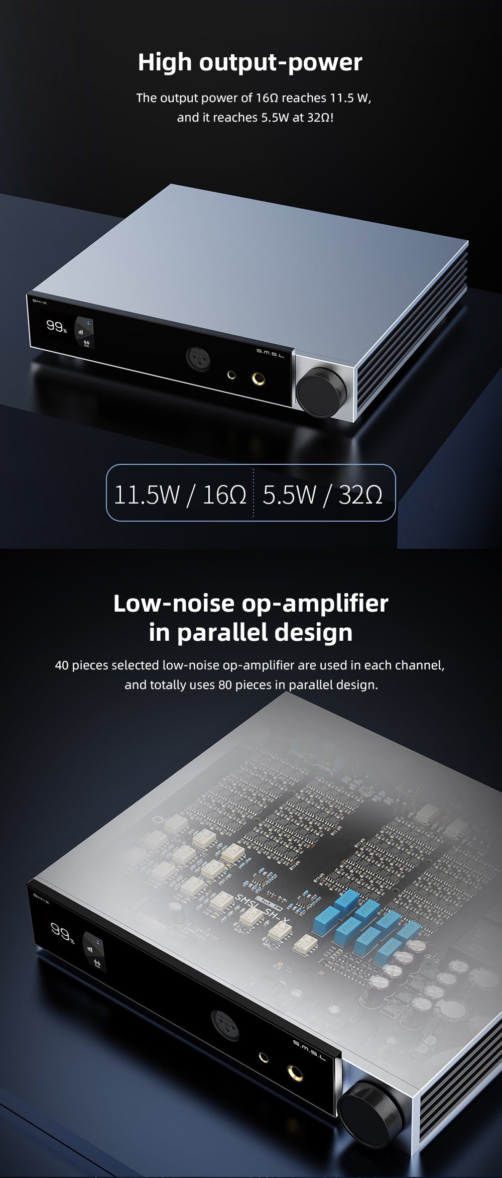 Apos Audio SMSL Headphone Amp SMSL SH-X Desktop Headphone Amplifier (Apos Certified Refurbished)