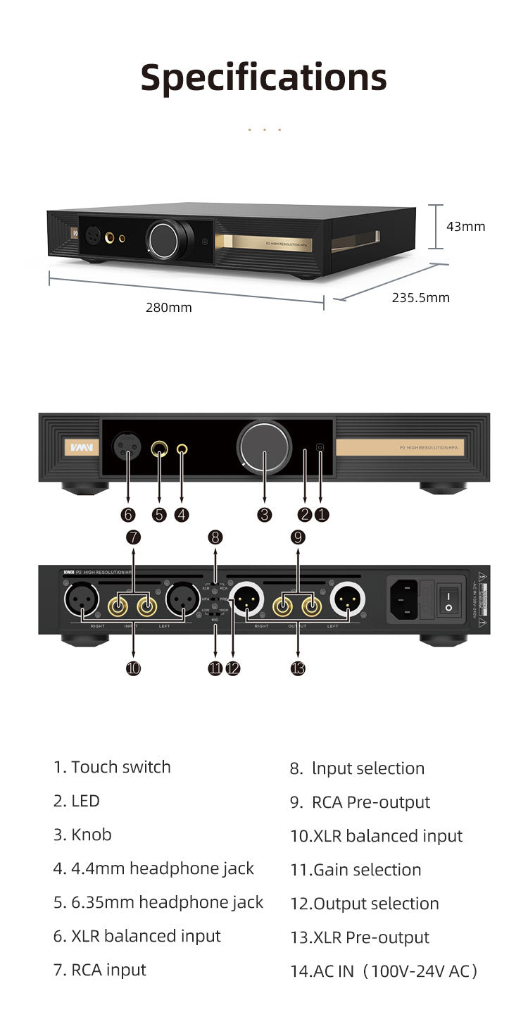 Apos Audio SMSL Headphone Amp VMV P2 High Resolution Desktop Headphone Amp