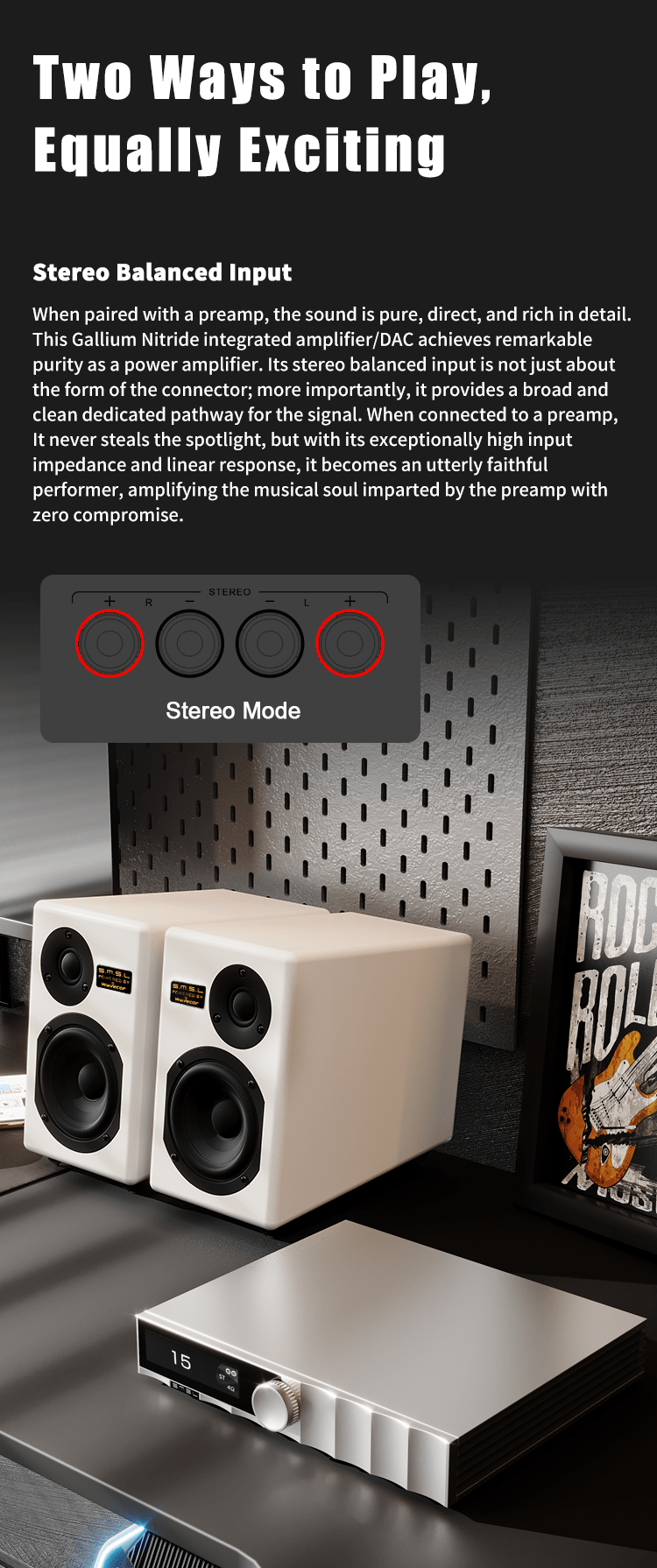 Apos Audio SMSL Speaker Amp SMSL PA400 Gallium Nitride Power Amplifier