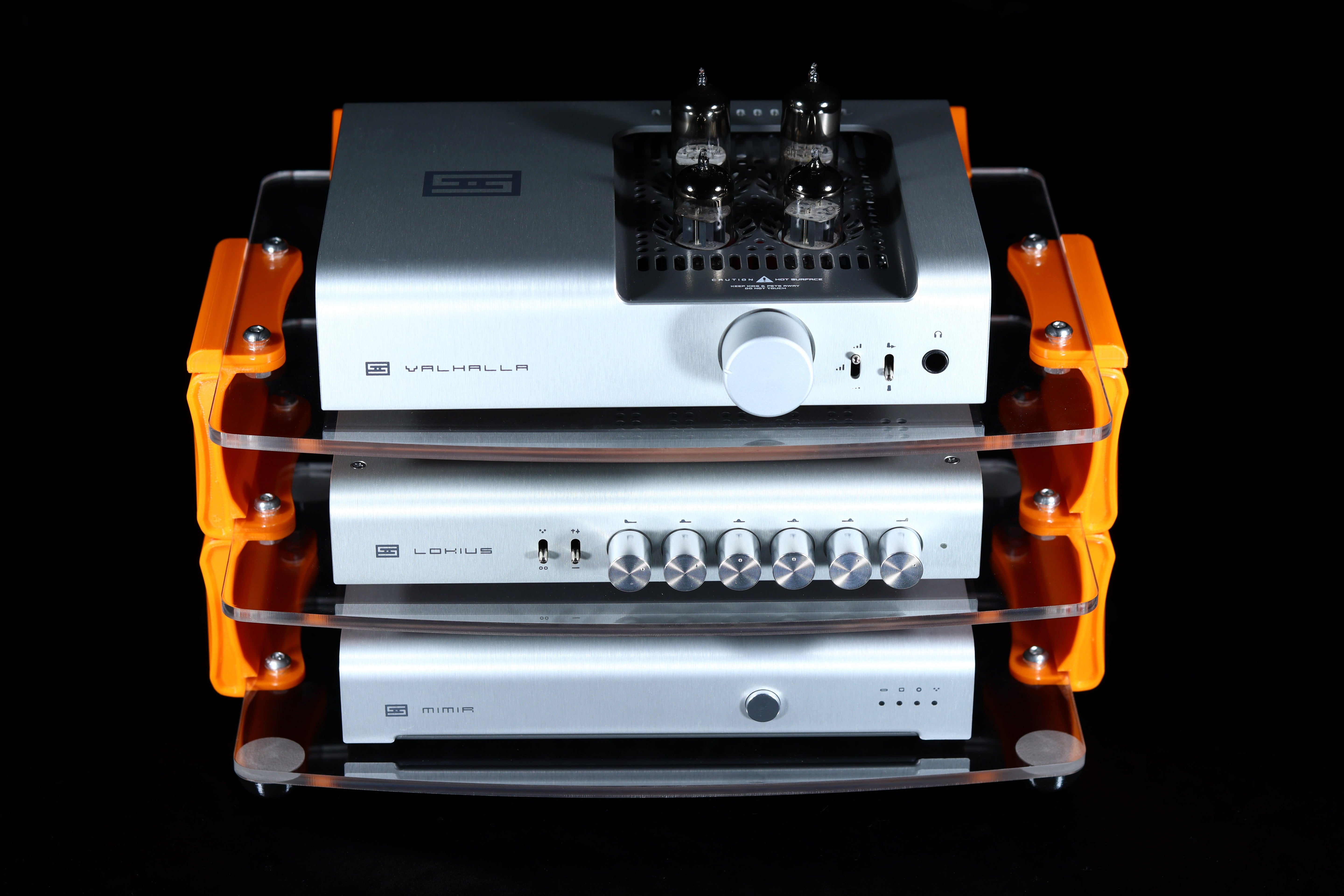 Apos Audio Sound Solver Audio Rack Sound Solver Large Desktop Audio Rack | External Brackets | Acrylic Shelves