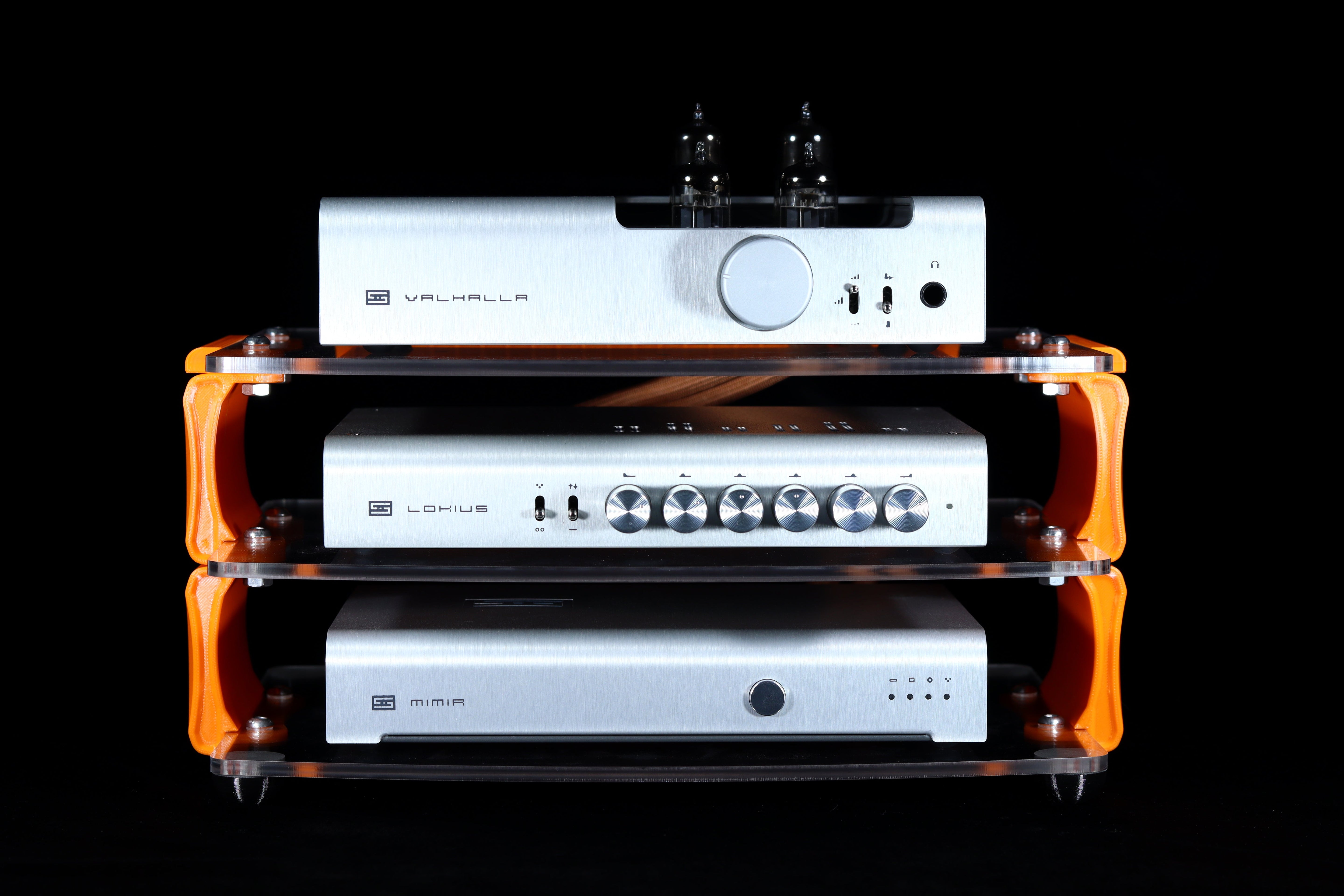 Apos Audio Sound Solver Audio Rack Sound Solver Large Desktop Audio Rack | External Brackets | Acrylic Shelves