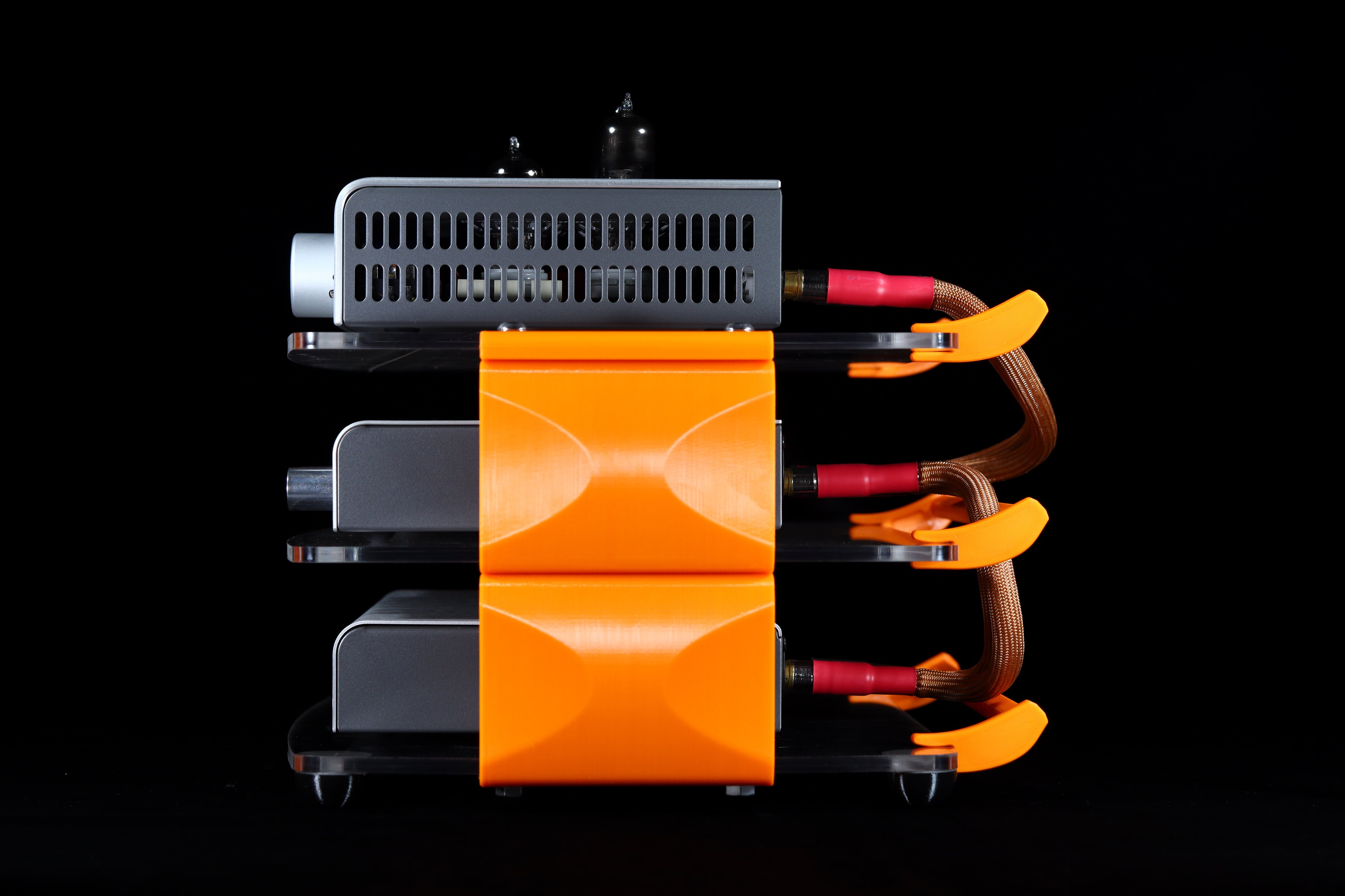 Apos Audio Sound Solver Audio Rack Sound Solver Large Desktop Audio Rack | External Brackets | Acrylic Shelves