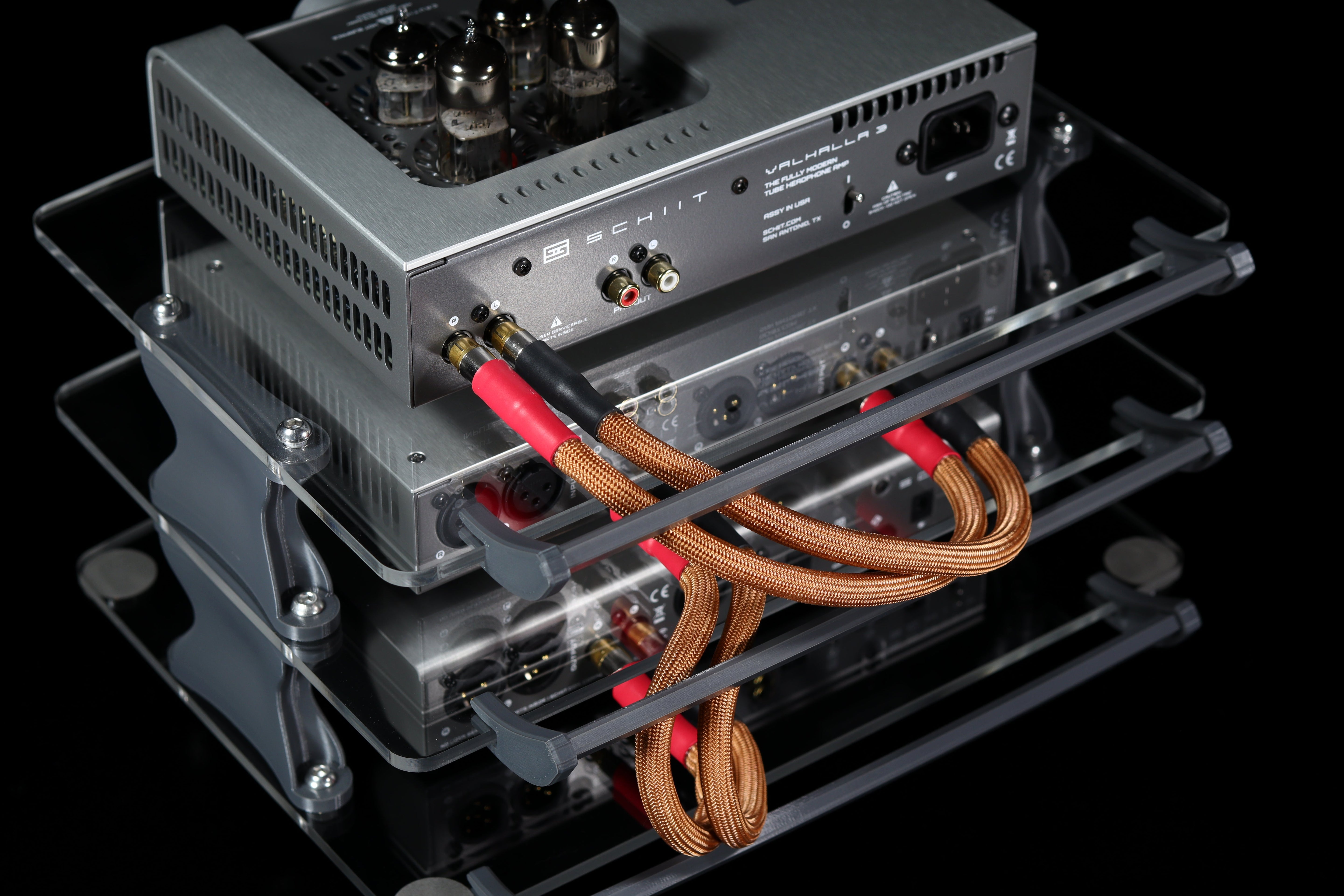 Apos Audio Sound Solver Audio Rack Sound Solver Large Desktop Audio Rack | Internal Brackets | Acrylic Shelves