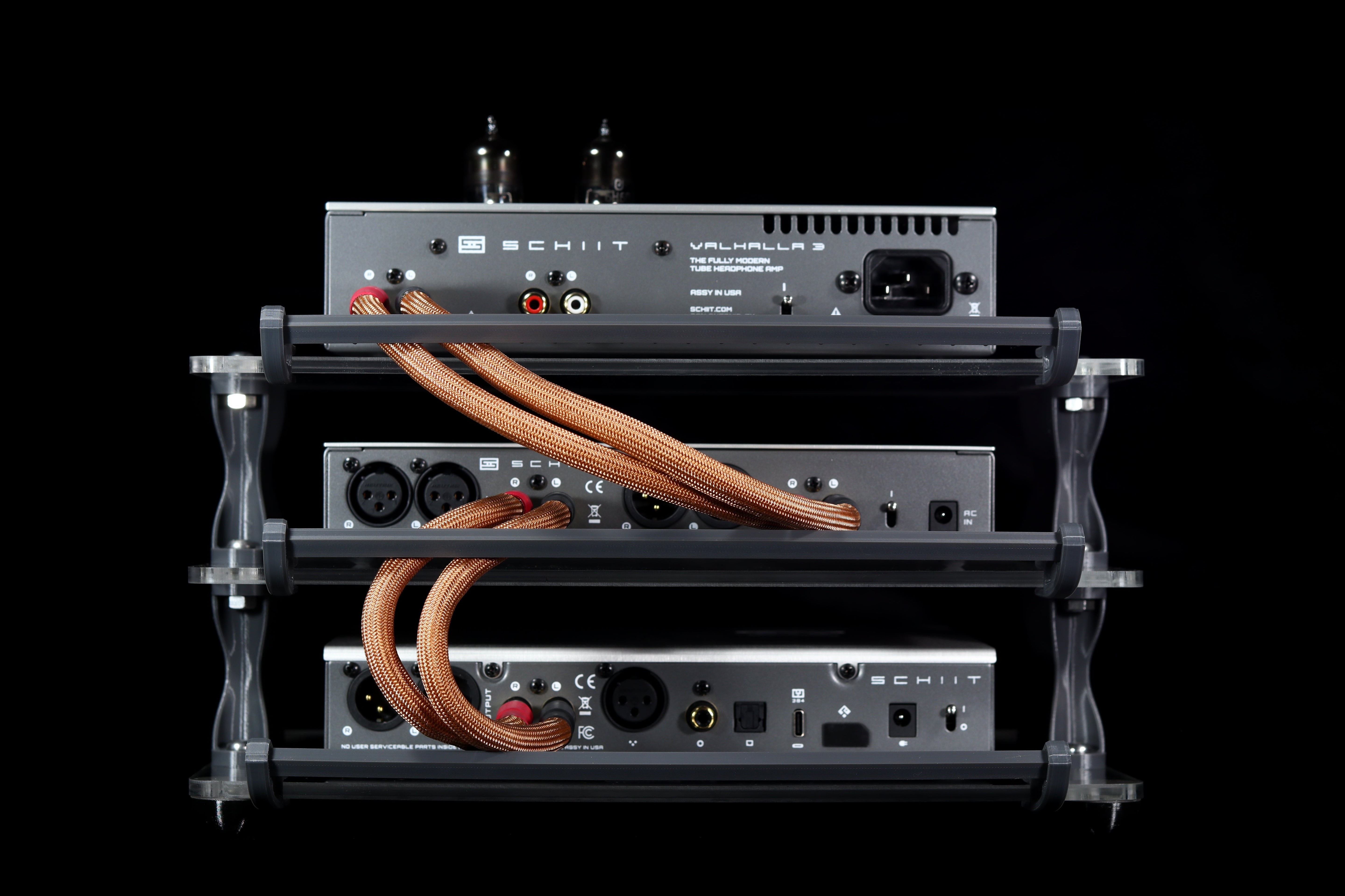 Apos Audio Sound Solver Audio Rack Sound Solver Large Desktop Audio Rack | Internal Brackets | Acrylic Shelves