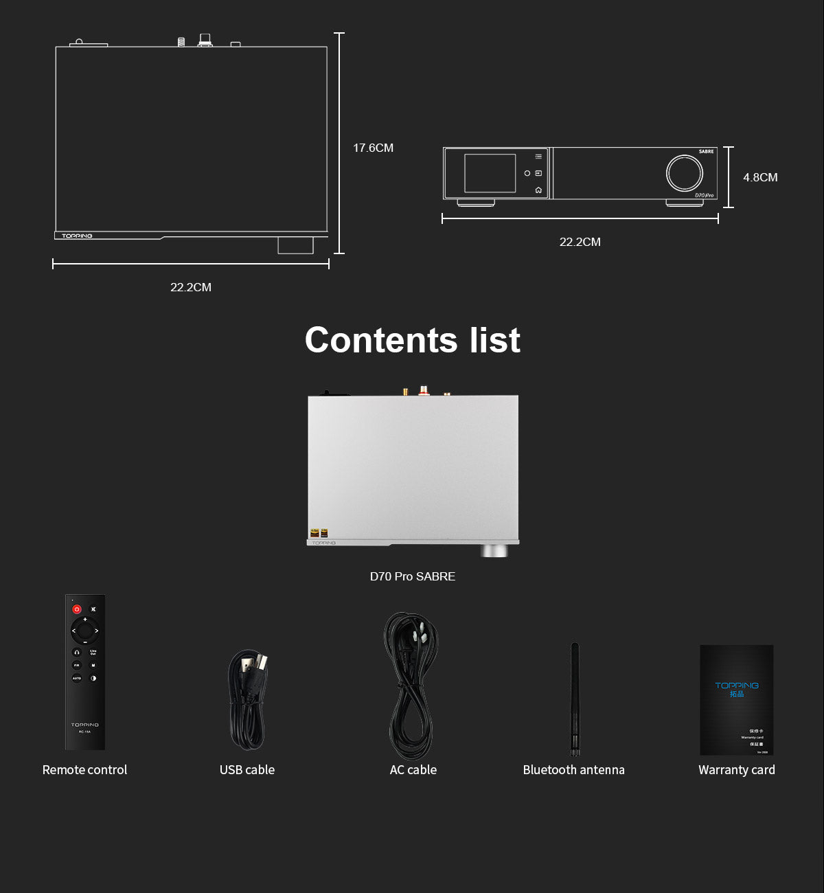 Apos Audio TOPPING DAC (Digital-to-Analog Converter) TOPPING D70 Pro SABRE DAC (Digital-to-Analog Converter)