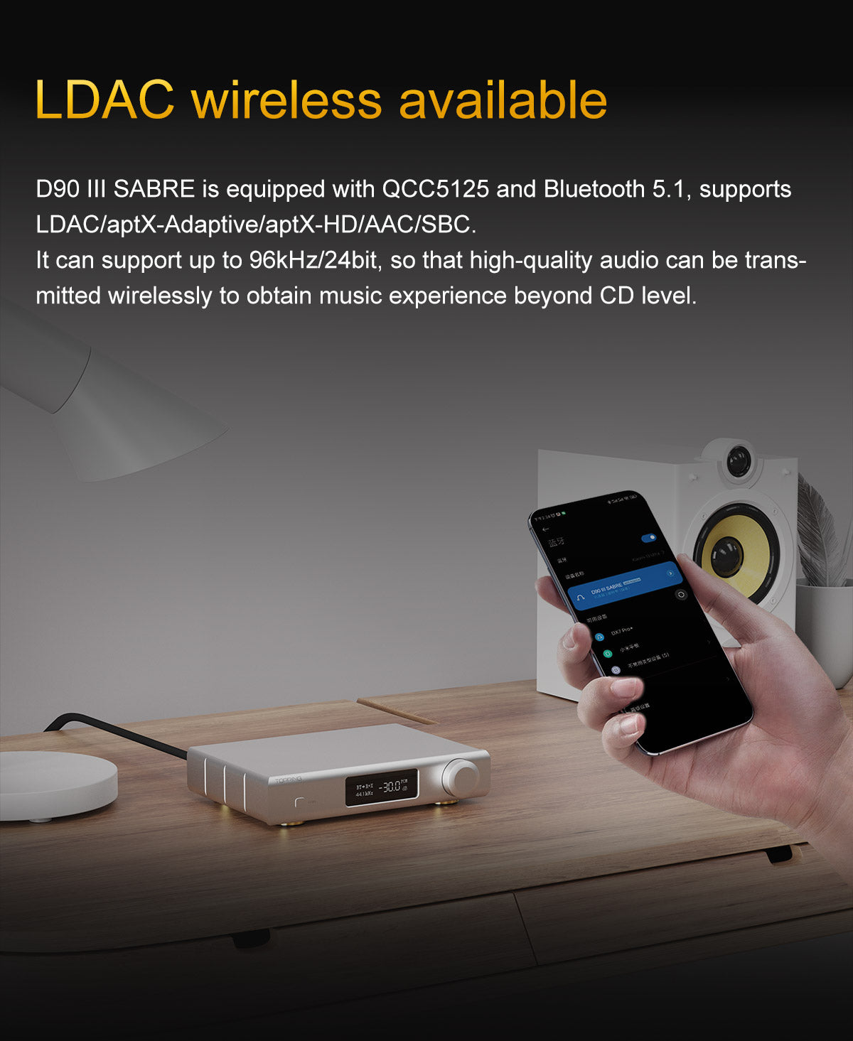 DAC Topping D90 III Sabre ES9039SPRO - Convertitore Audio HiFi | USB/Bluetooth, XLR/RCA, Per Home Studio - Foto 9