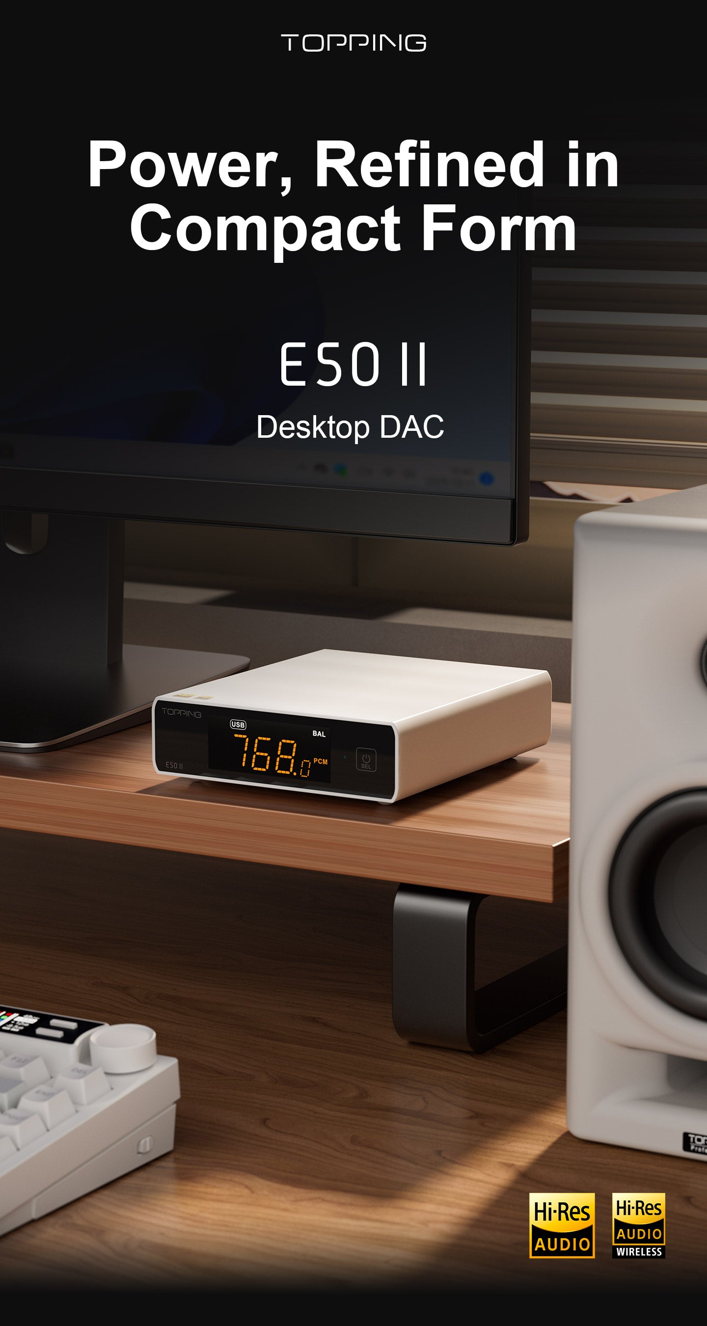 Apos Audio TOPPING DAC (Digital-to-Analog Converter) TOPPING E50 II Desktop DAC (Digital-to-Analog-Convertor)