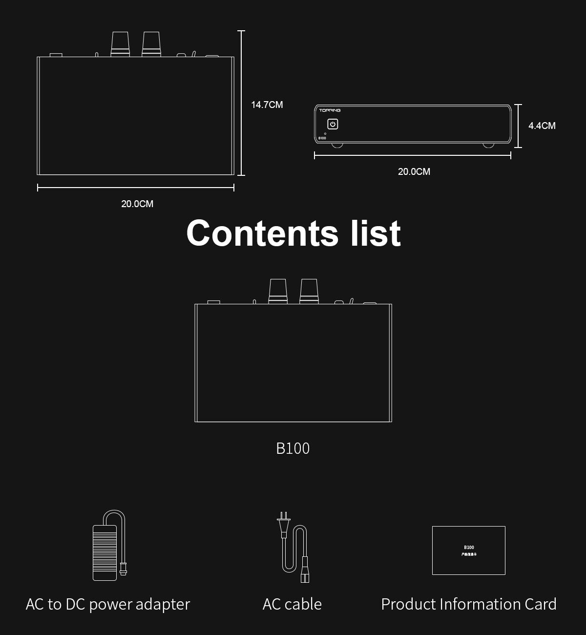 Apos Audio TOPPING Headphone Amp TOPPING B100 Mono Pure Power Amplifier