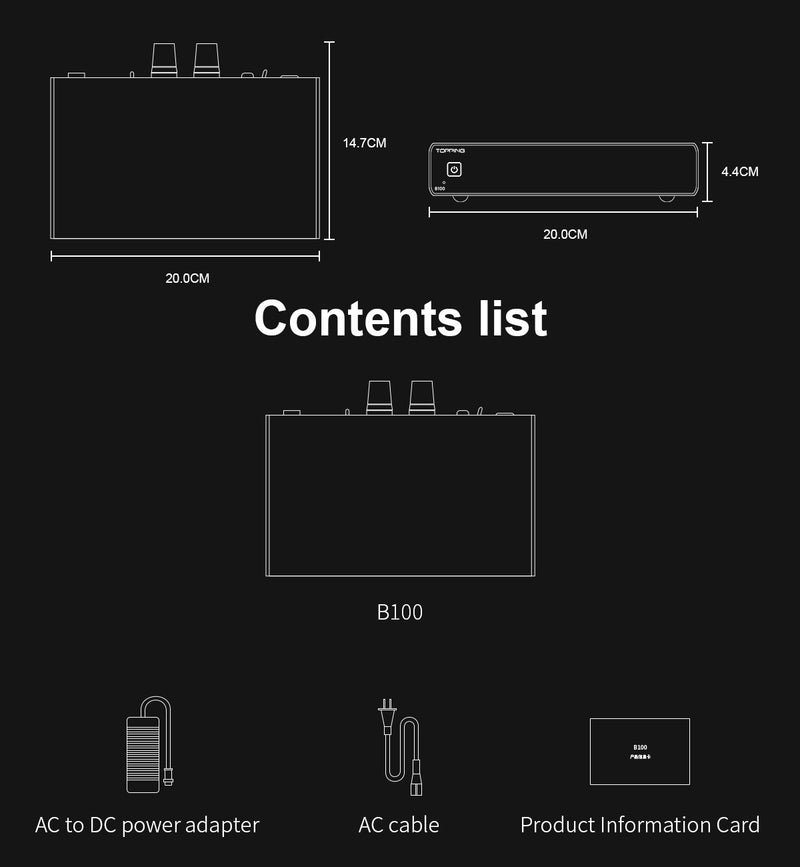 Apos Audio TOPPING Headphone Amp TOPPING B100 Mono Pure Power Amplifier