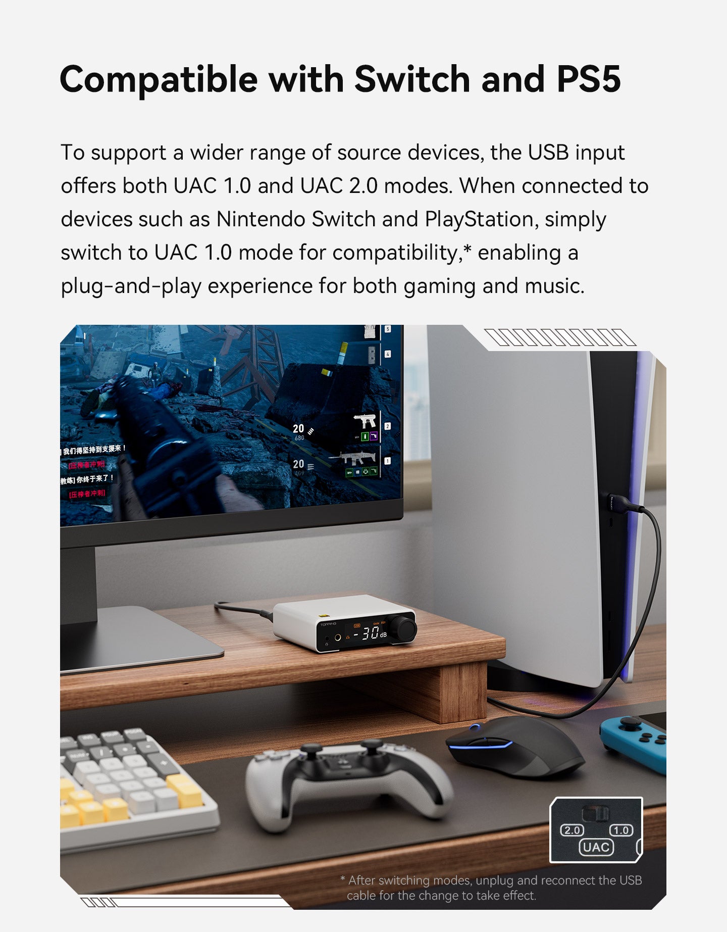 Apos Audio TOPPING Headphone DAC/Amp TOPPING DX1 II Gaming Headphone DAC/Amp