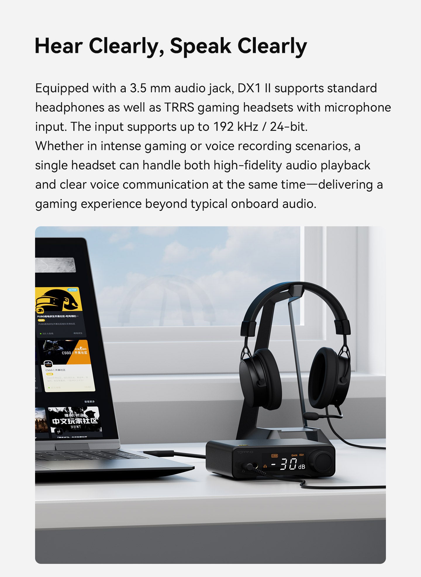 Apos Audio TOPPING Headphone DAC/Amp TOPPING DX1 II Gaming Headphone DAC/Amp