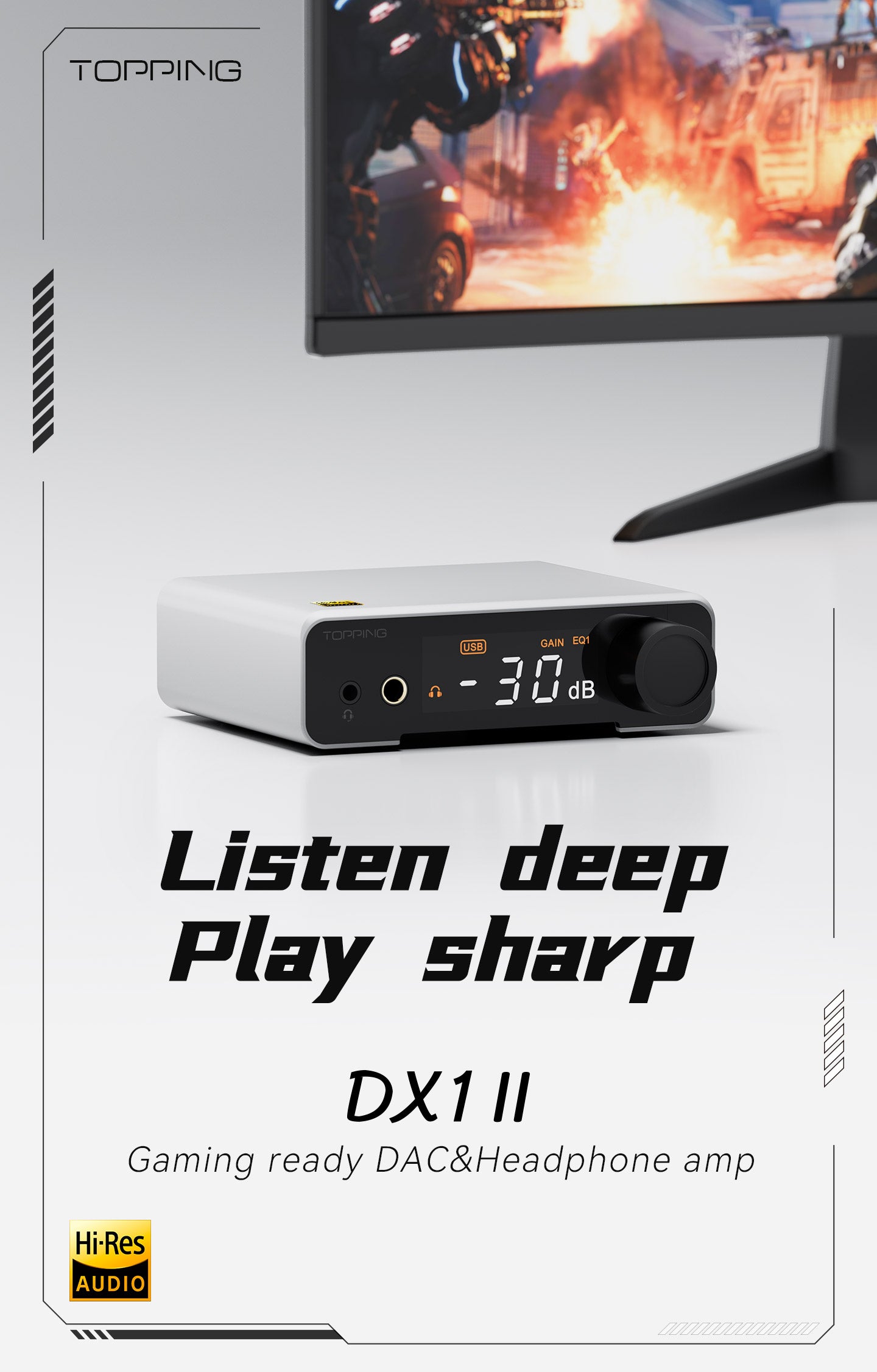 Apos Audio TOPPING Headphone DAC/Amp TOPPING DX1 II Gaming Headphone DAC/Amp