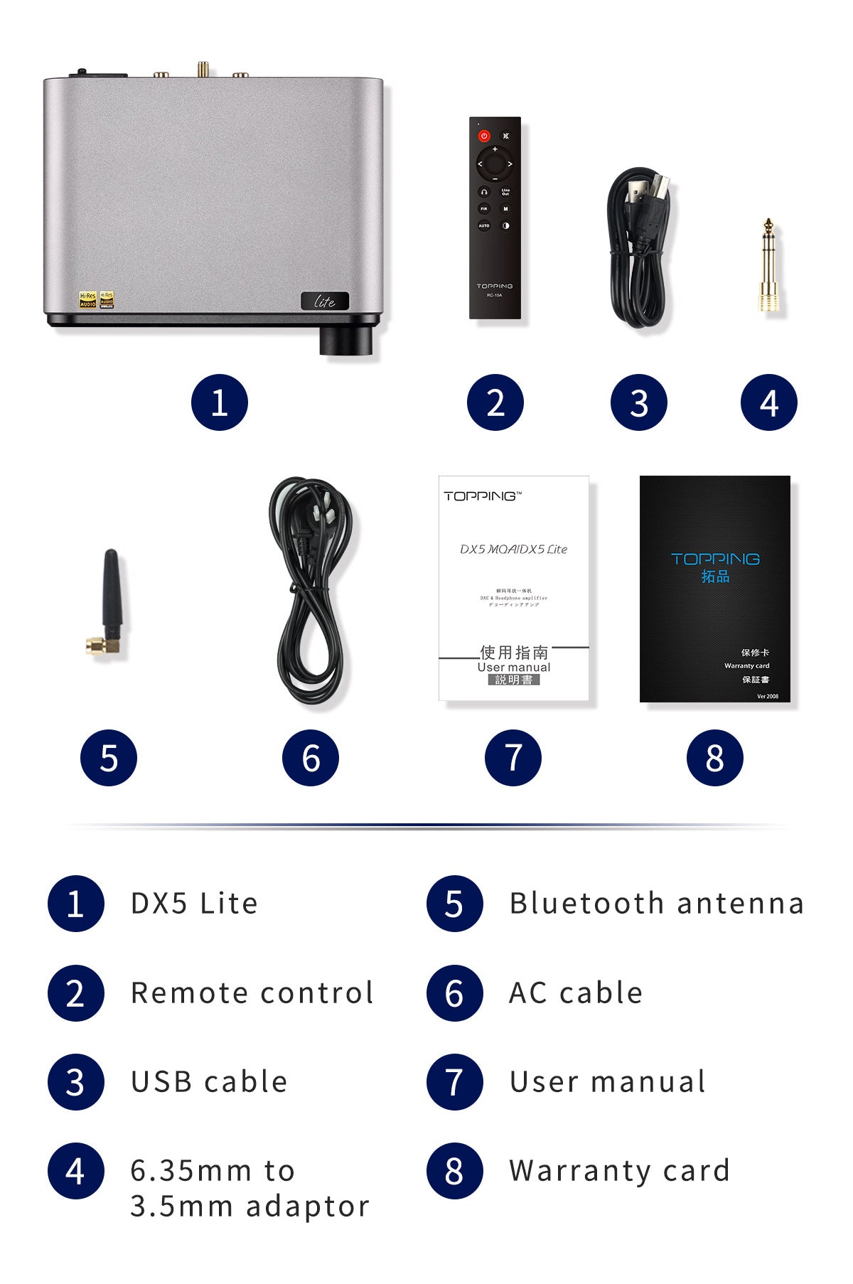 Apos Audio TOPPING Headphone DAC/Amp TOPPING DX5 Lite Desktop DAC/Amp (Apos Certified)