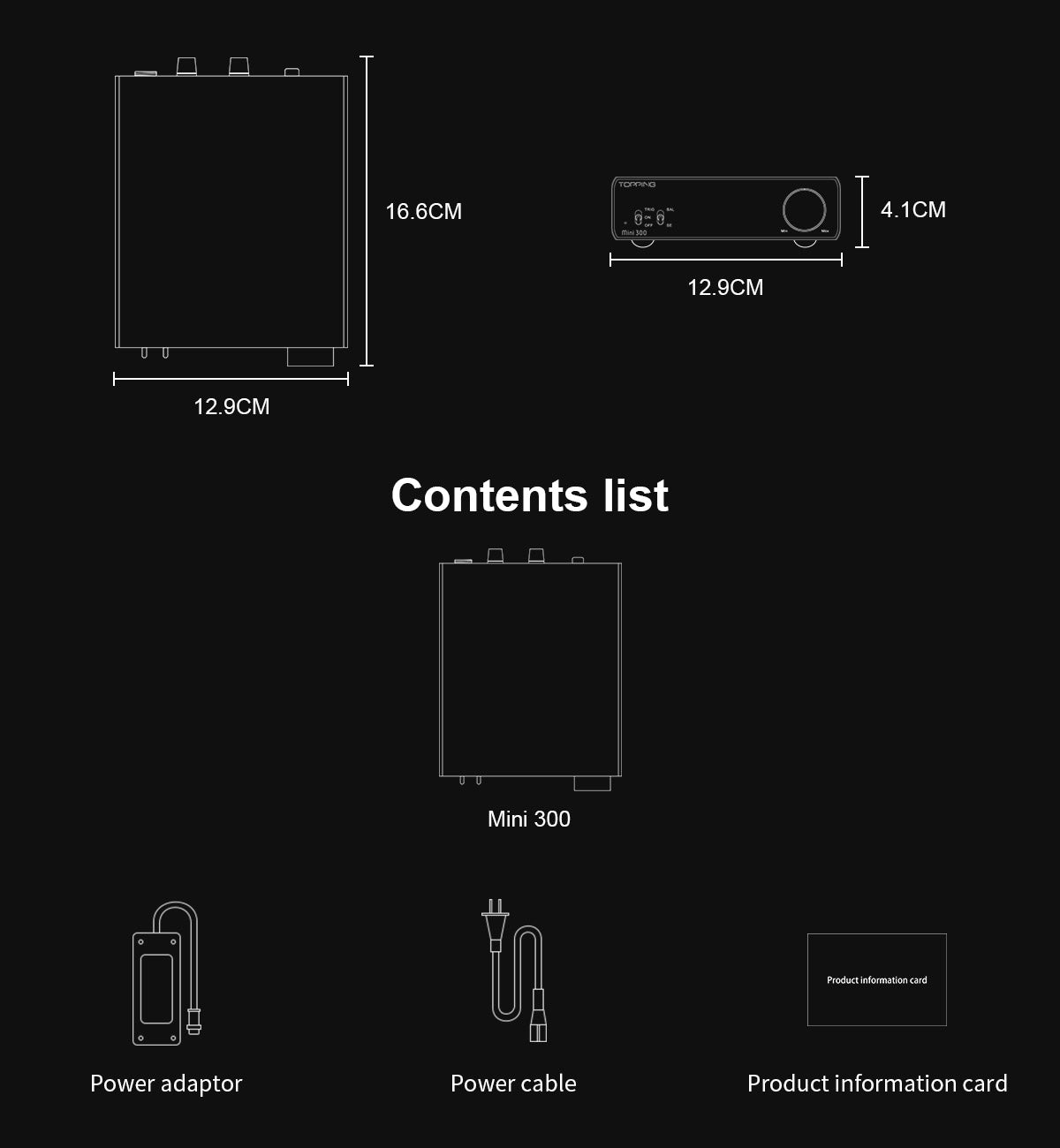 Apos Audio TOPPING Headphone DAC/Amp TOPPING Mini 300 Compact Power Desk Amplifier