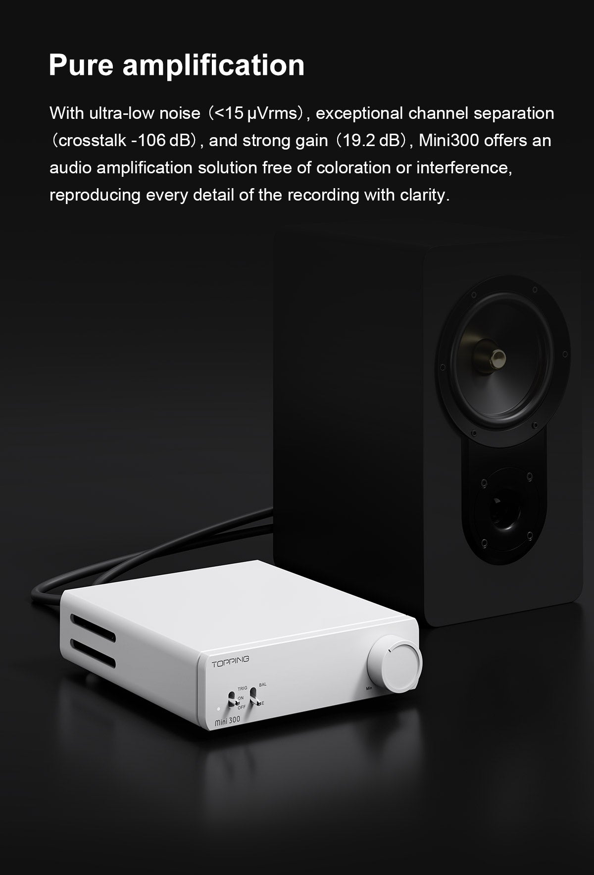 Apos Audio TOPPING Headphone DAC/Amp TOPPING Mini 300 Compact Power Desk Amplifier