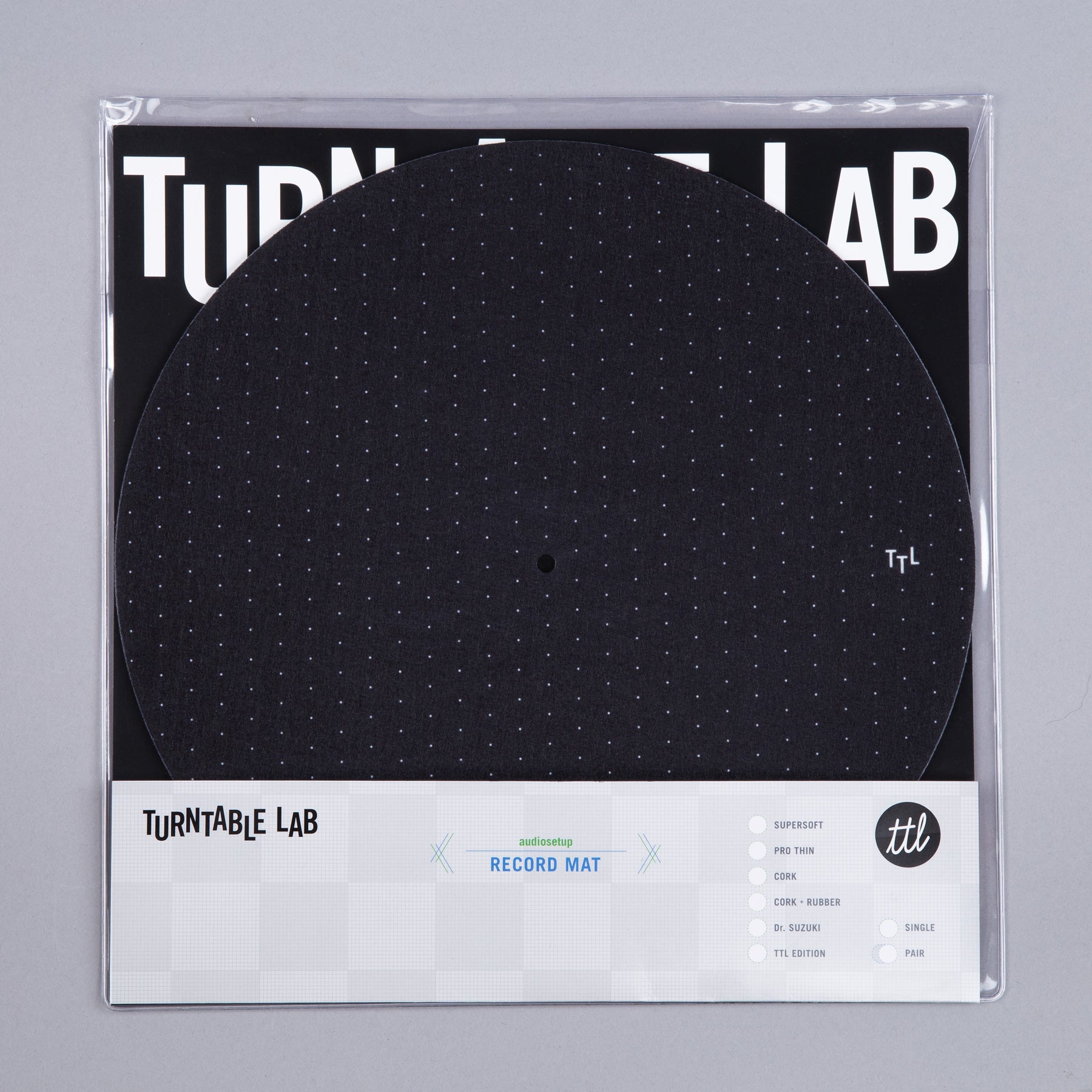Apos Audio TurntableLab.com Accessory Turntable Lab: Dot Pattern Slipmat Record Mat - Black Pair
