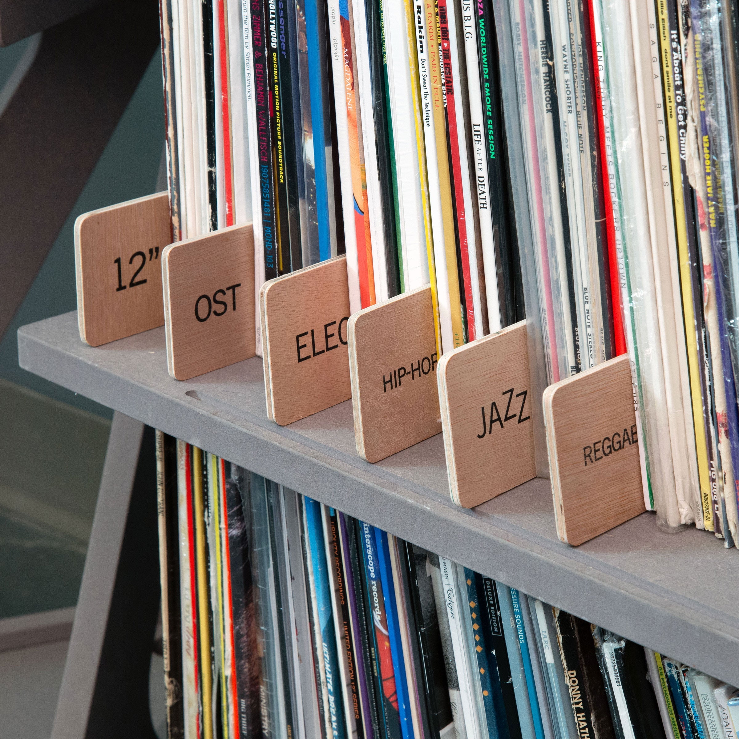 Apos Audio TurntableLab.com Accessory Turntable Lab: Wooden LP Dividers For Vinyl Records - Genre
