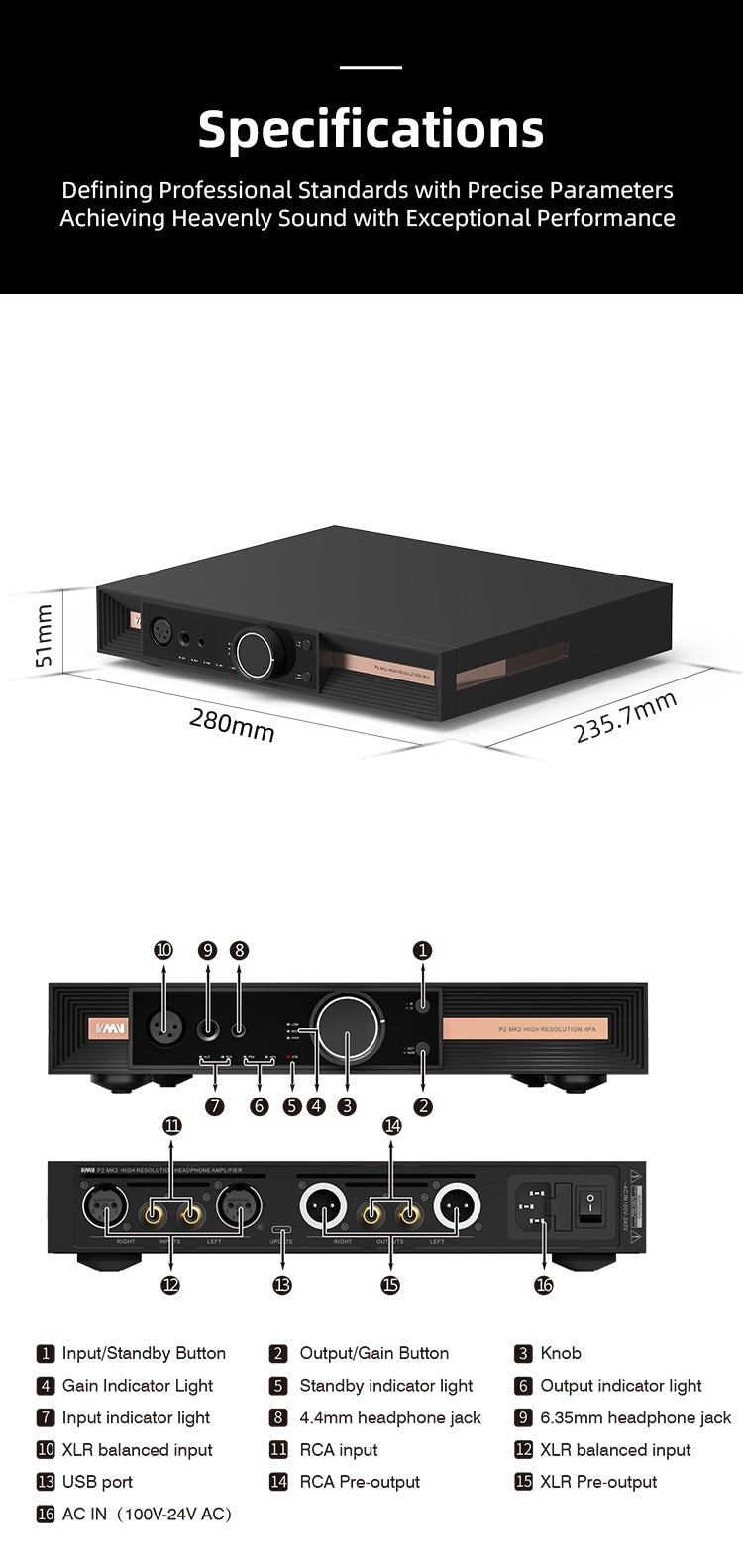 Apos Audio VMV Headphone Amp VMV P2 M2II Desktop Headphone Amplifier