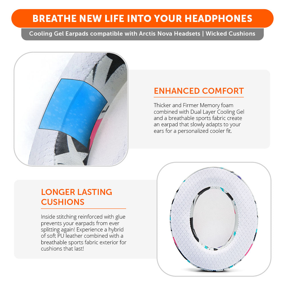 Apos Audio Wicked Cushions Cooling Gel Ear Pads Arctis Nova Earpads - WC FreeZe Cooling Gel