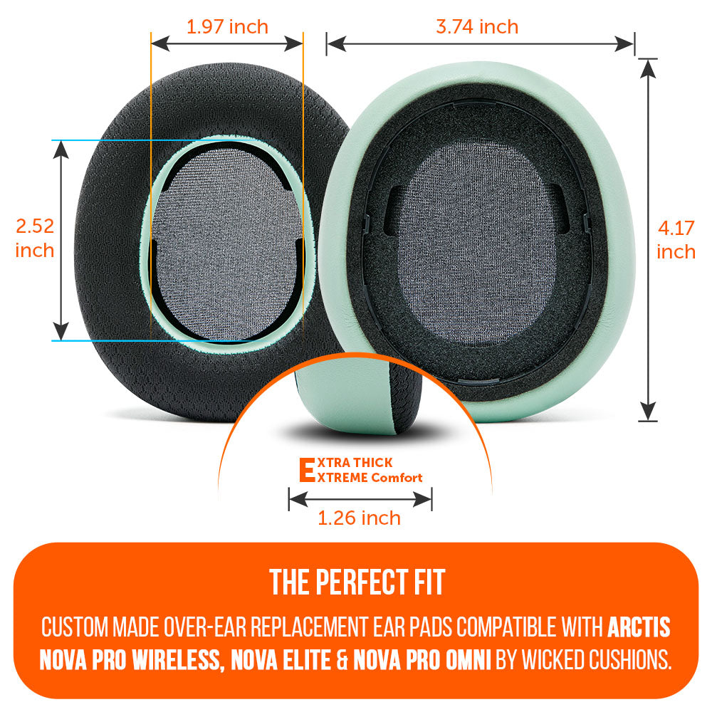 Apos Audio Wicked Cushions Cooling Gel Ear Pads Arctis Nova Pro Wireless, Nova Elite & Nova Pro Omni Earpads - WC FreeZe Cooling Gel
