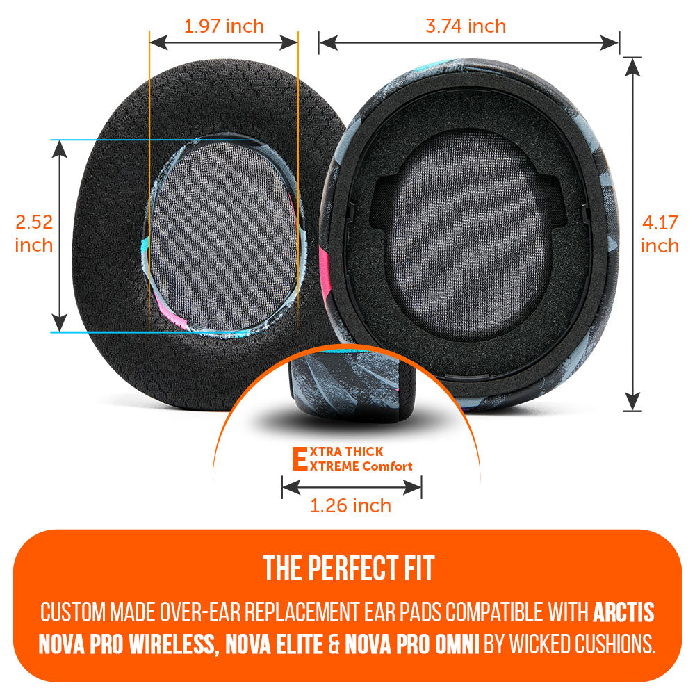 Apos Audio Wicked Cushions Cooling Gel Ear Pads Arctis Nova Pro Wireless, Nova Elite & Nova Pro Omni Earpads - WC FreeZe Cooling Gel