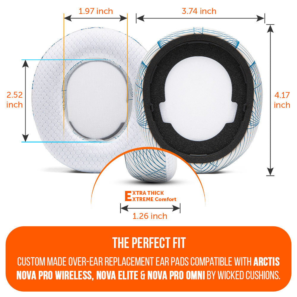 Apos Audio Wicked Cushions Cooling Gel Ear Pads Arctis Nova Pro Wireless, Nova Elite & Nova Pro Omni Earpads - WC FreeZe Cooling Gel