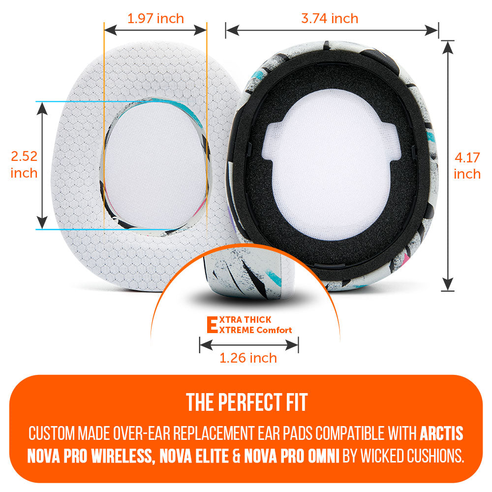 Apos Audio Wicked Cushions Cooling Gel Ear Pads Arctis Nova Pro Wireless, Nova Elite & Nova Pro Omni Earpads - WC FreeZe Cooling Gel