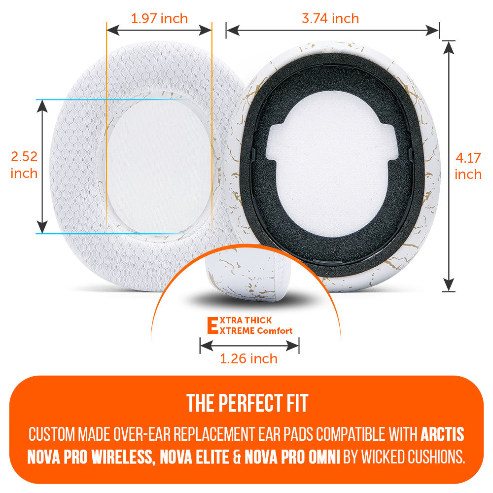 Apos Audio Wicked Cushions Cooling Gel Ear Pads Arctis Nova Pro Wireless, Nova Elite & Nova Pro Omni Earpads - WC FreeZe Cooling Gel