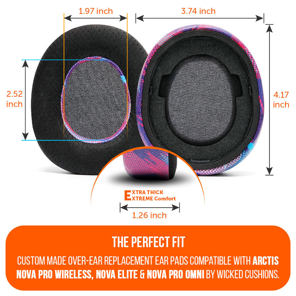 Apos Audio Wicked Cushions Cooling Gel Ear Pads Arctis Nova Pro Wireless, Nova Elite & Nova Pro Omni Earpads - WC FreeZe Cooling Gel