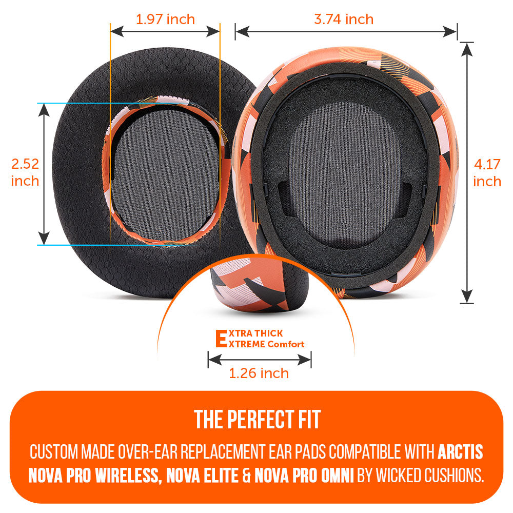 Apos Audio Wicked Cushions Cooling Gel Ear Pads Arctis Nova Pro Wireless, Nova Elite & Nova Pro Omni Earpads - WC FreeZe Cooling Gel