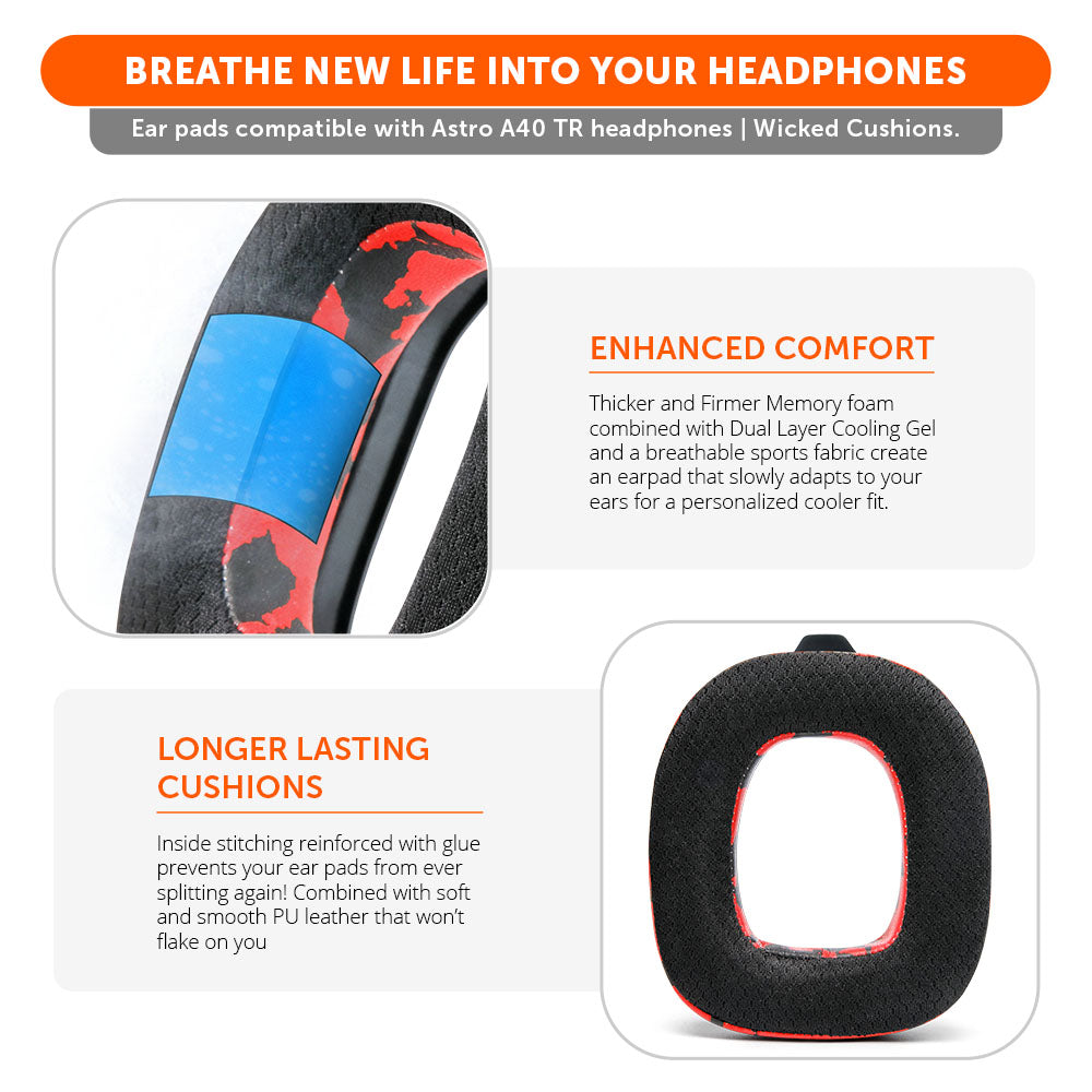 Apos Audio Wicked Cushions Cooling Gel Ear Pads Astro A40 TR Earpads - WC FreeZe Cooling Gel