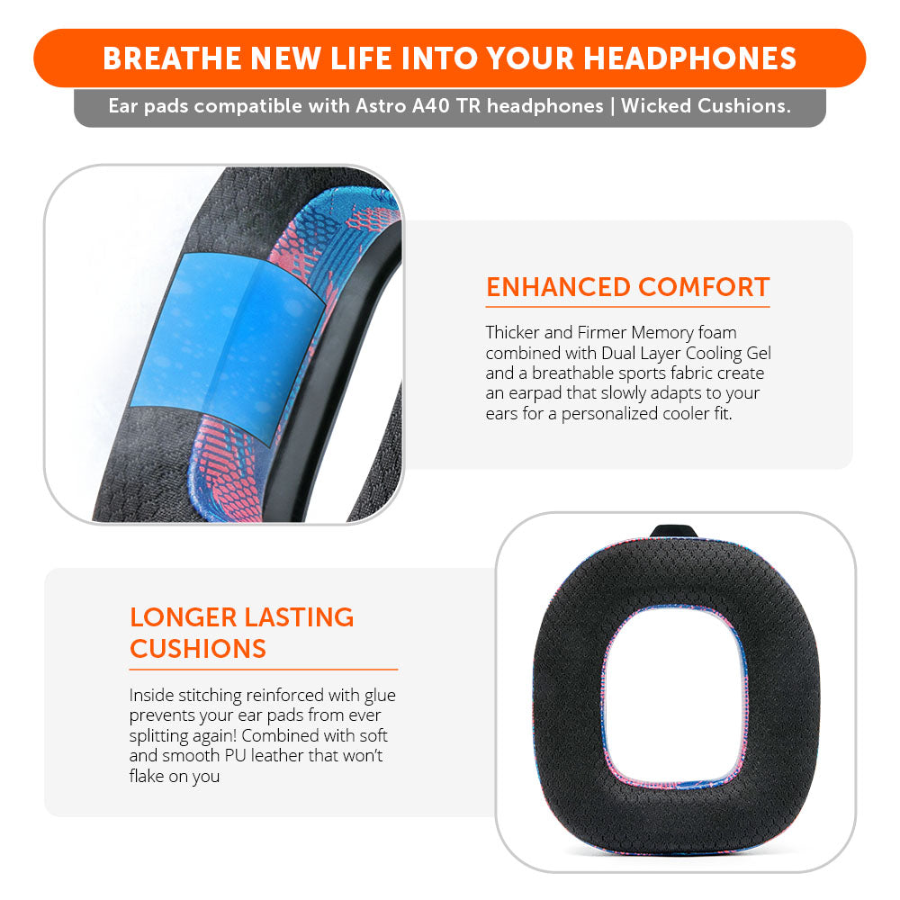 Apos Audio Wicked Cushions Cooling Gel Ear Pads Astro A40 TR Earpads - WC FreeZe Cooling Gel