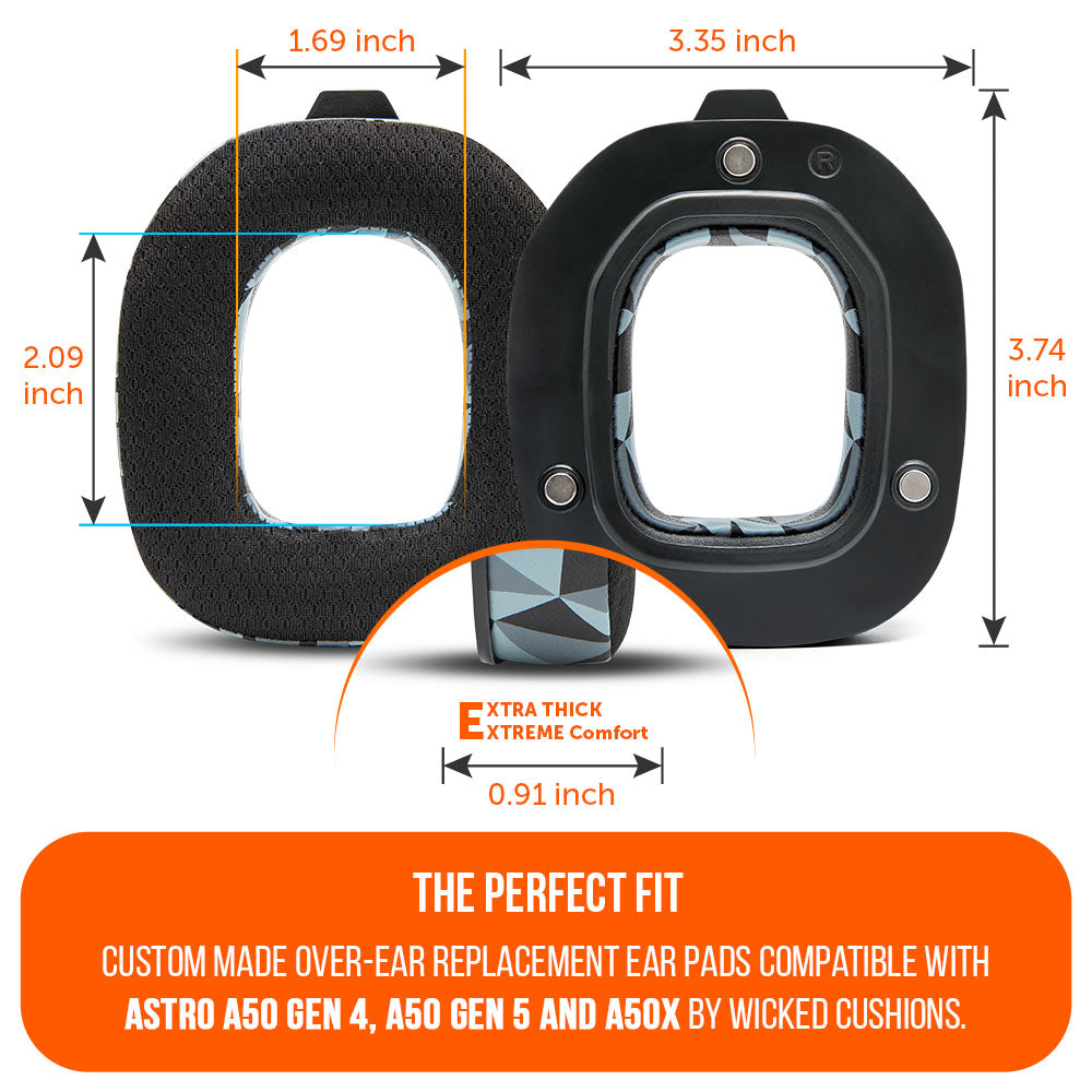 Apos Audio Wicked Cushions Cooling Gel Ear Pads Astro A50 Gen 4, Gen 5 and A50X Earpads - WC FreeZe Cooling Gel