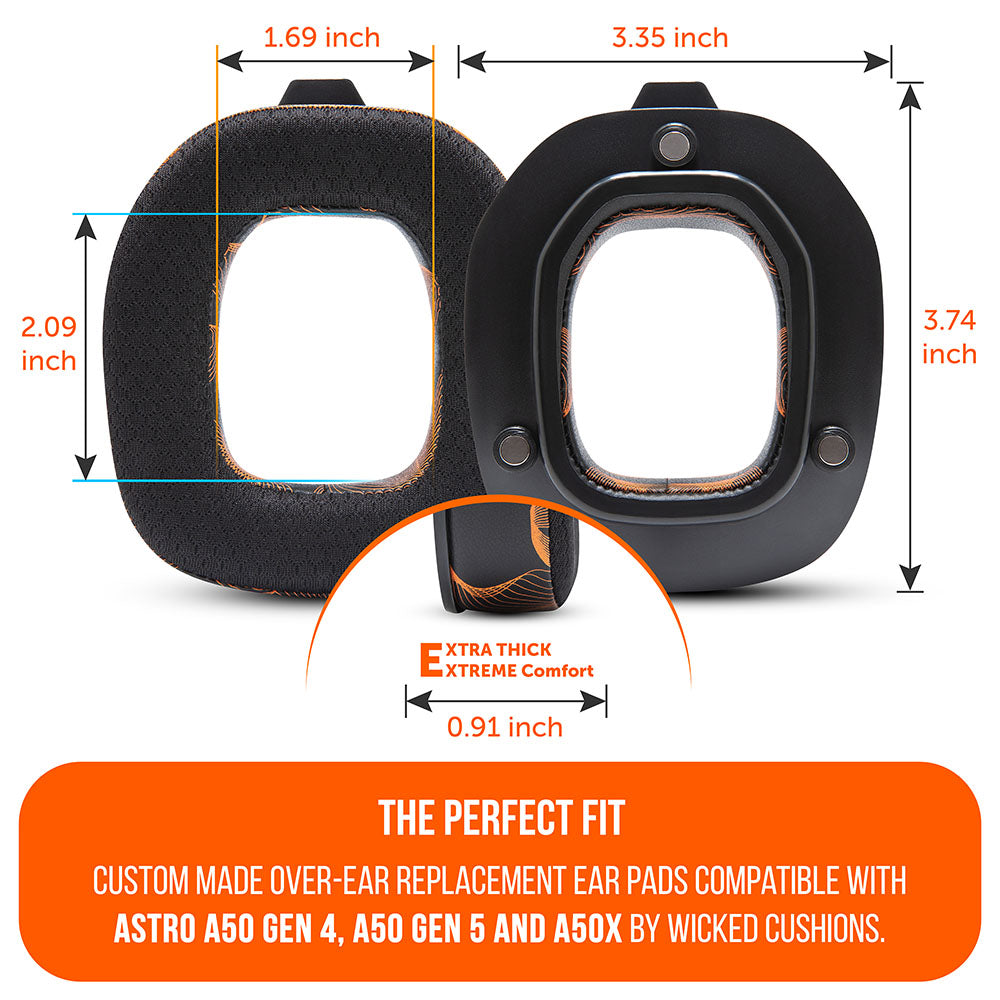 Apos Audio Wicked Cushions Cooling Gel Ear Pads Astro A50 Gen 4, Gen 5 and A50X Earpads - WC FreeZe Cooling Gel