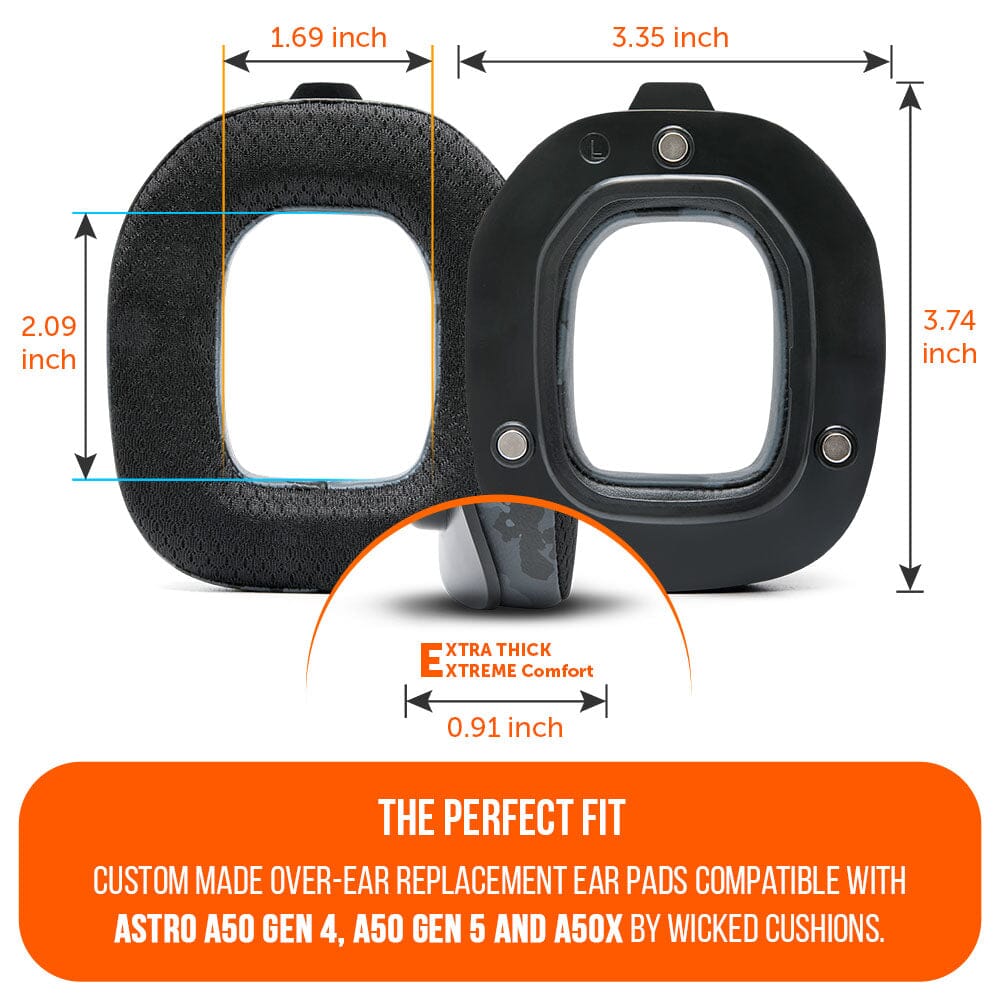 Apos Audio Wicked Cushions Cooling Gel Ear Pads Astro A50 Gen 4, Gen 5 and A50X Earpads - WC FreeZe Cooling Gel